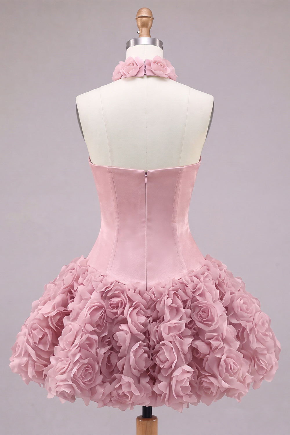 Strapless Rose Corset Bubble Hem Floral A-Line Short Homecoming Dress