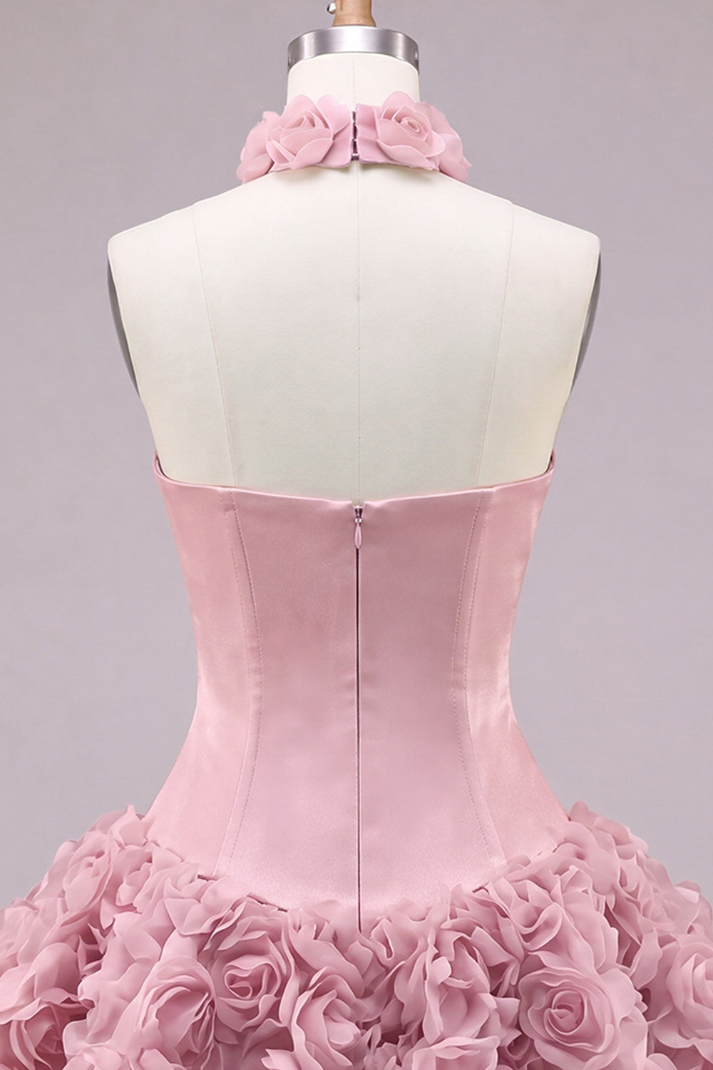Strapless Rose Corset Bubble Hem Floral A-Line Short Homecoming Dress