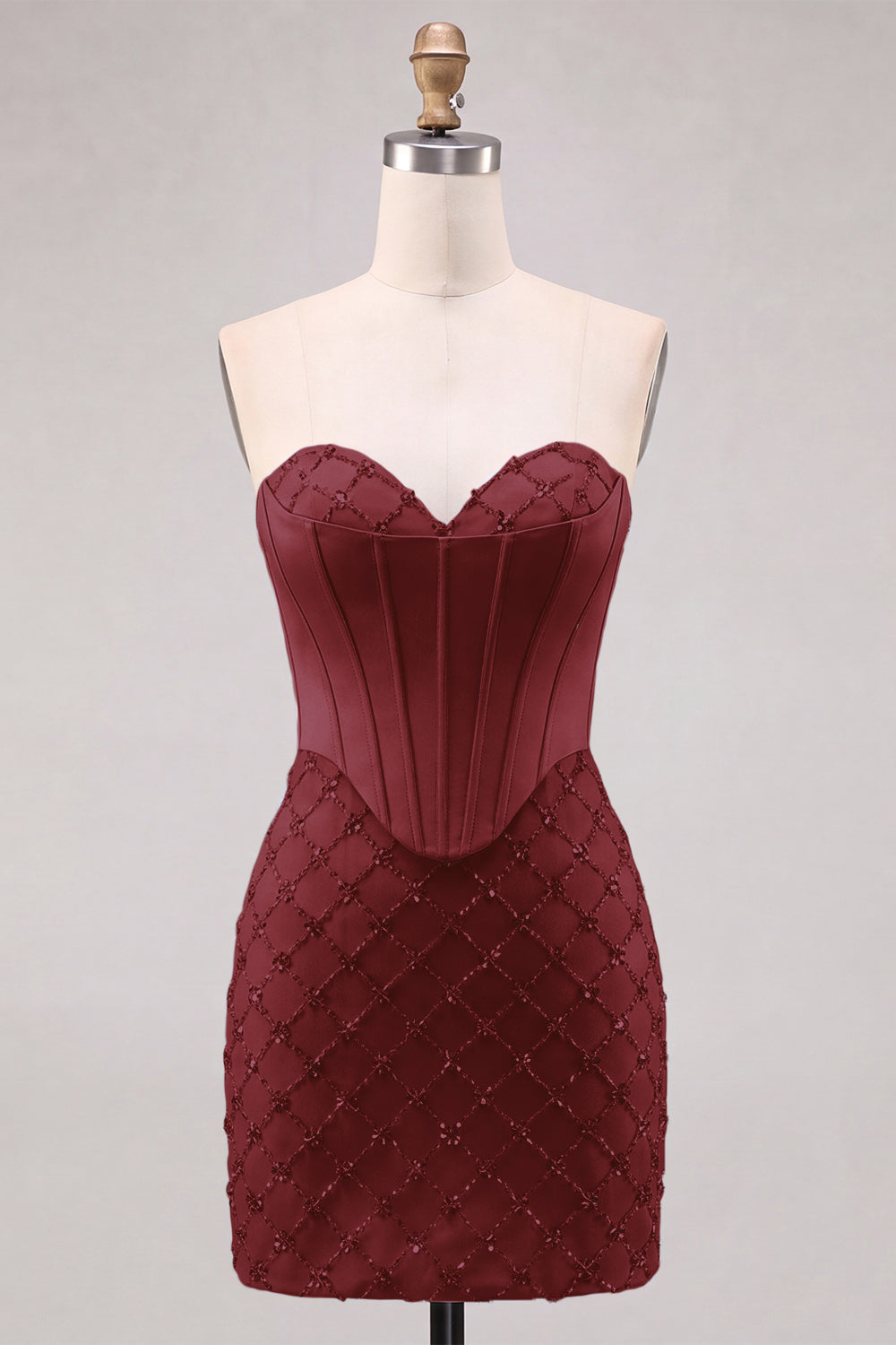 Sweetheart Blue Corset Bodycon Beaded Short Homecoming Dress