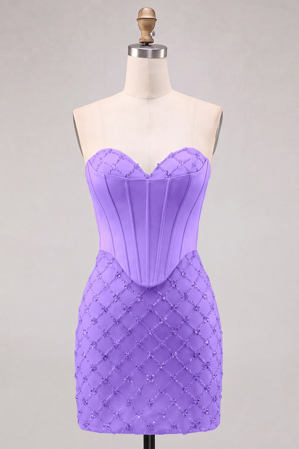 Sweetheart Blue Corset Bodycon Beaded Short Homecoming Dress