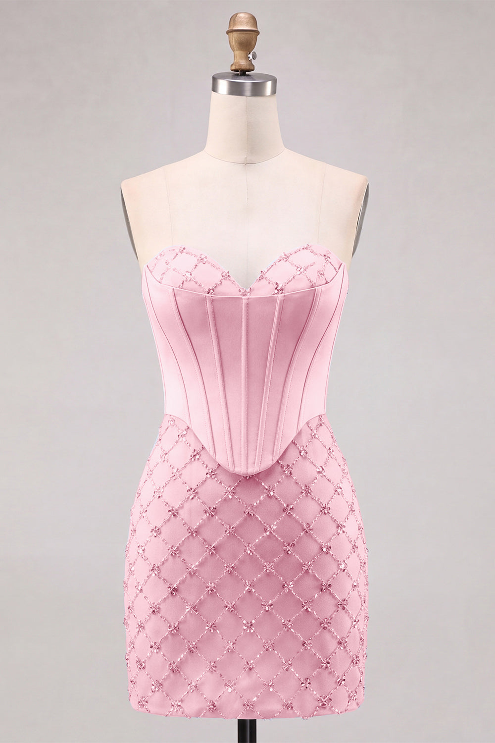 Sweetheart Blue Corset Bodycon Beaded Short Homecoming Dress