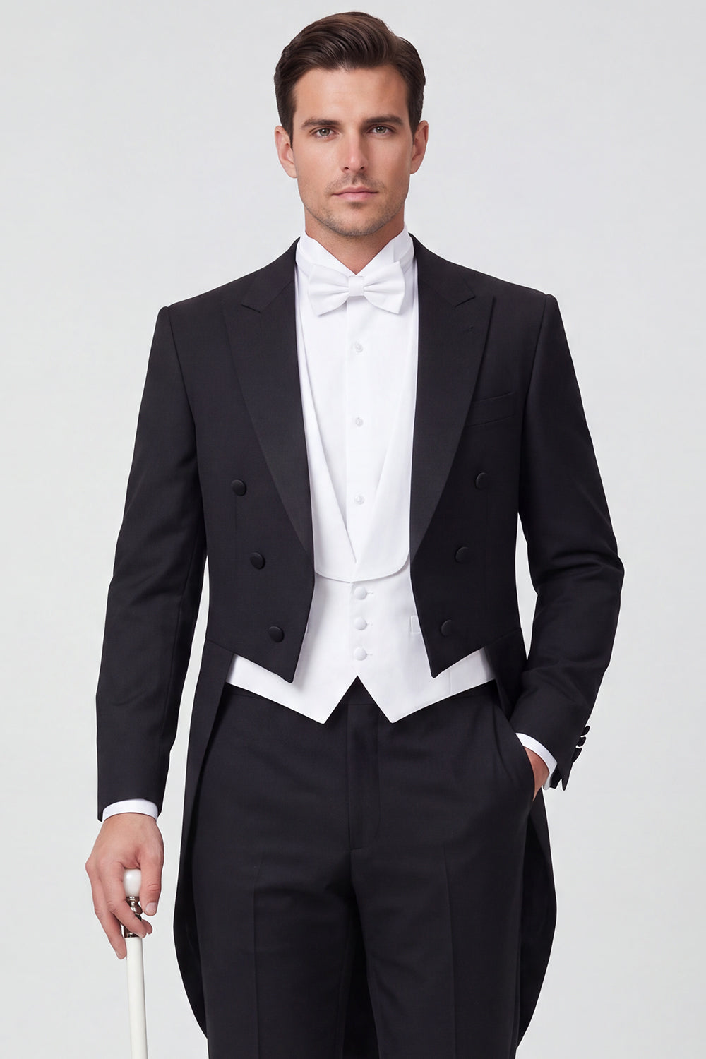 Black Peak Lapel 3 Piece Single Breasted Men's Prom Suits