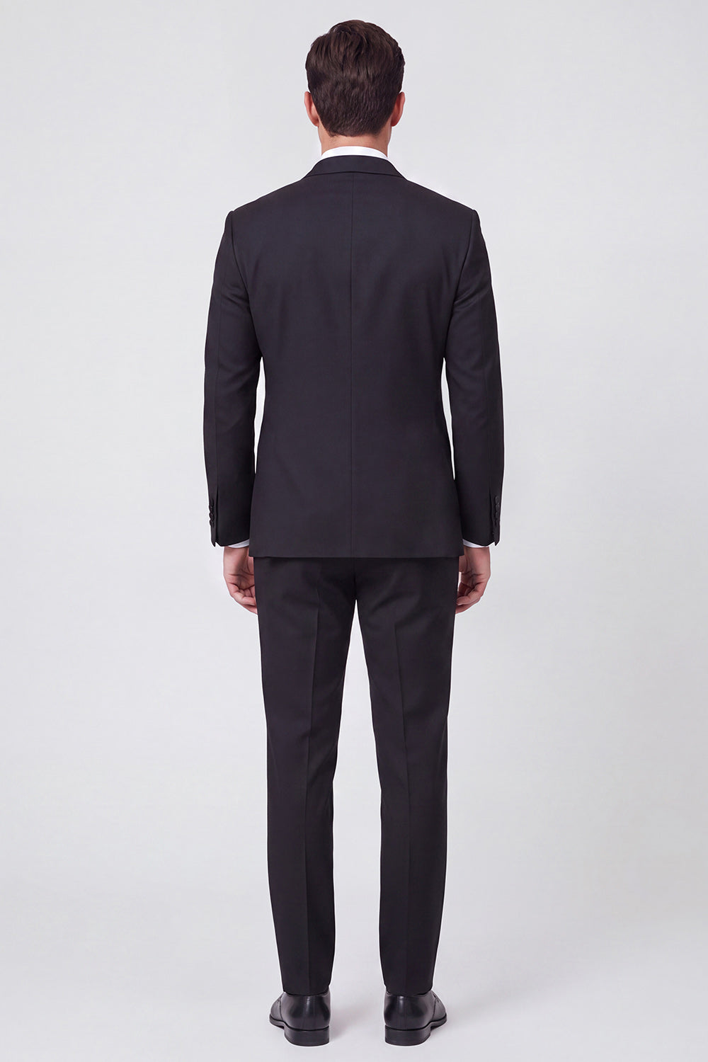 2-Piece Black Double-Breasted Peak Lapel Men's Prom Suit with Beading
