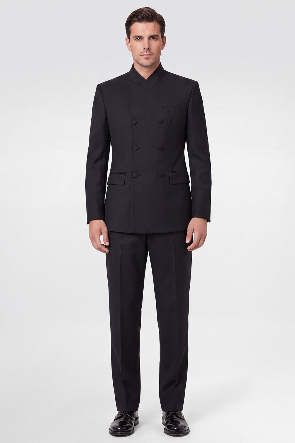 Black 2 Piece Double Breasted Men's Prom Suits
