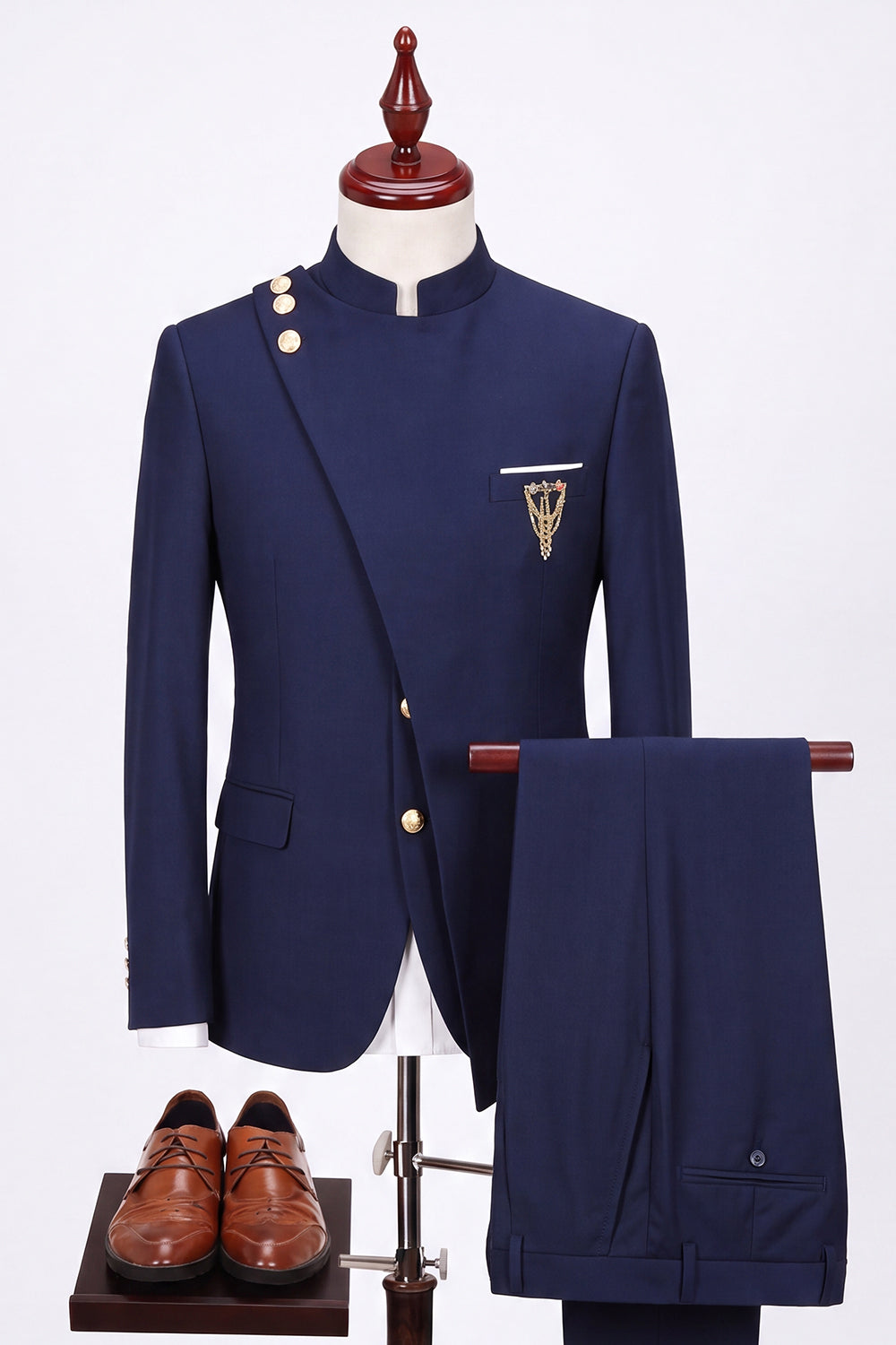 Dark Navy 2 Piece Single Breasted Men's Prom Suits