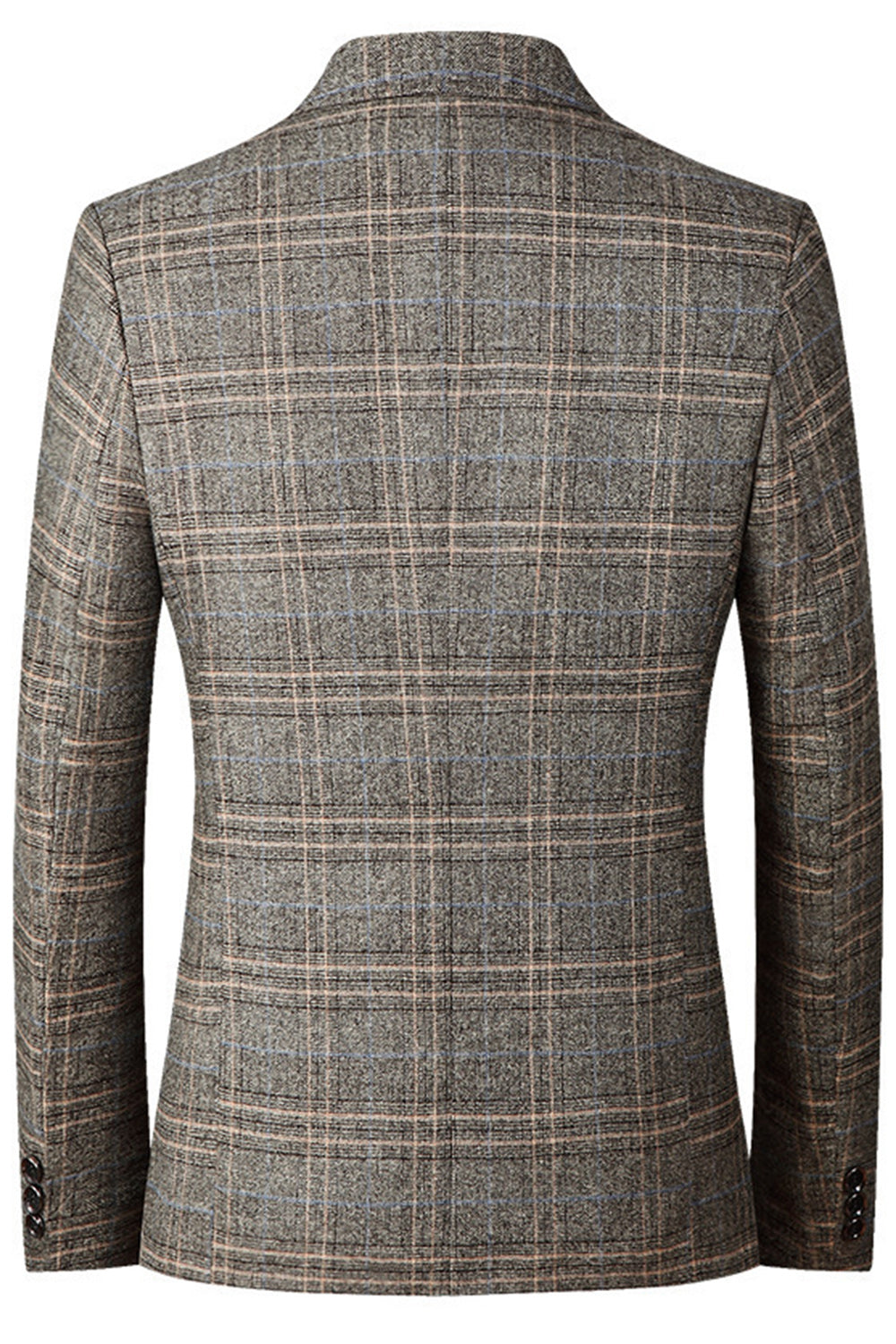 Coffee Notched Lapel Single Breasted Men's Blazer Jacket
