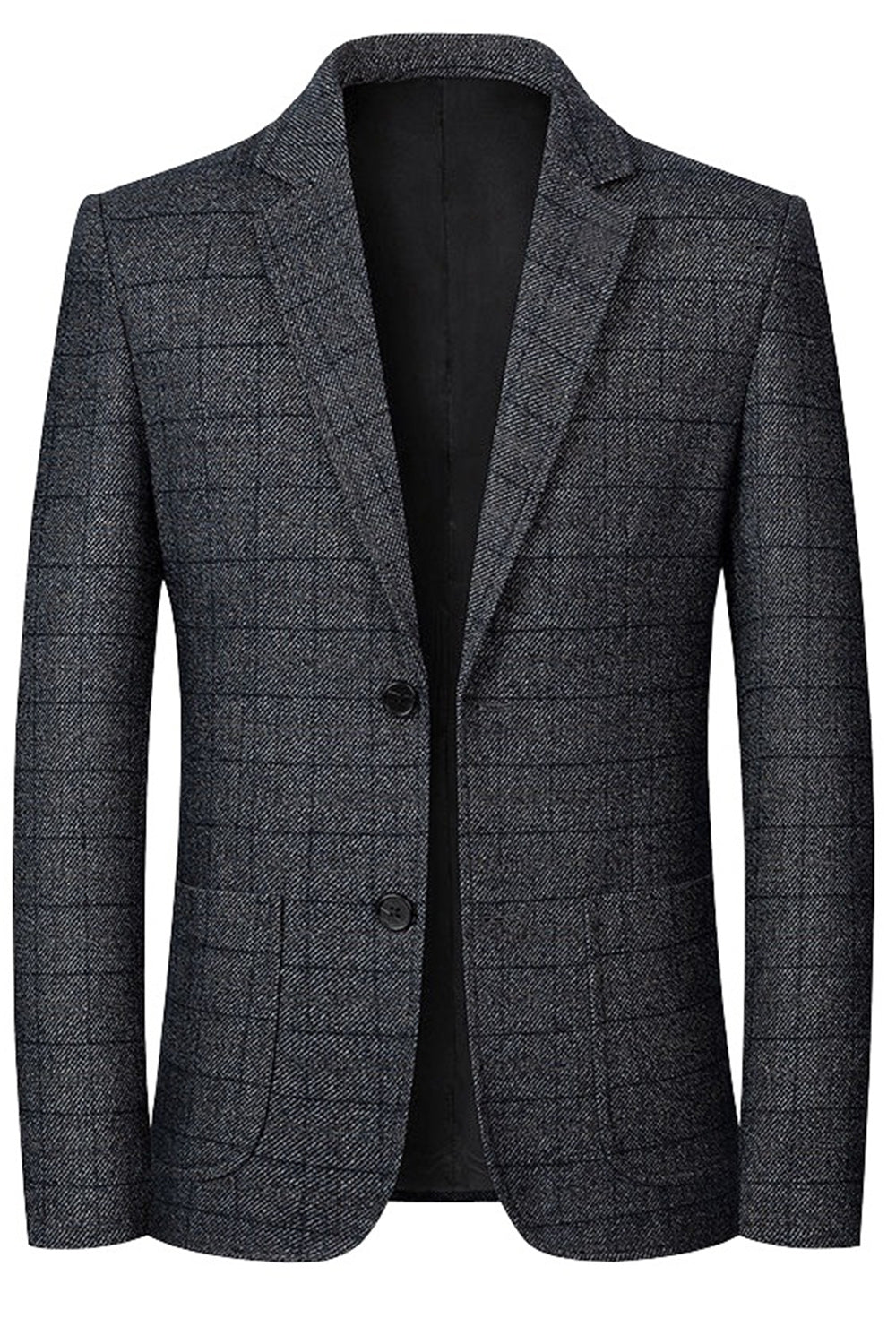 Navy Notch Lapel Single Breasted Men's Prom Blazer Jacket