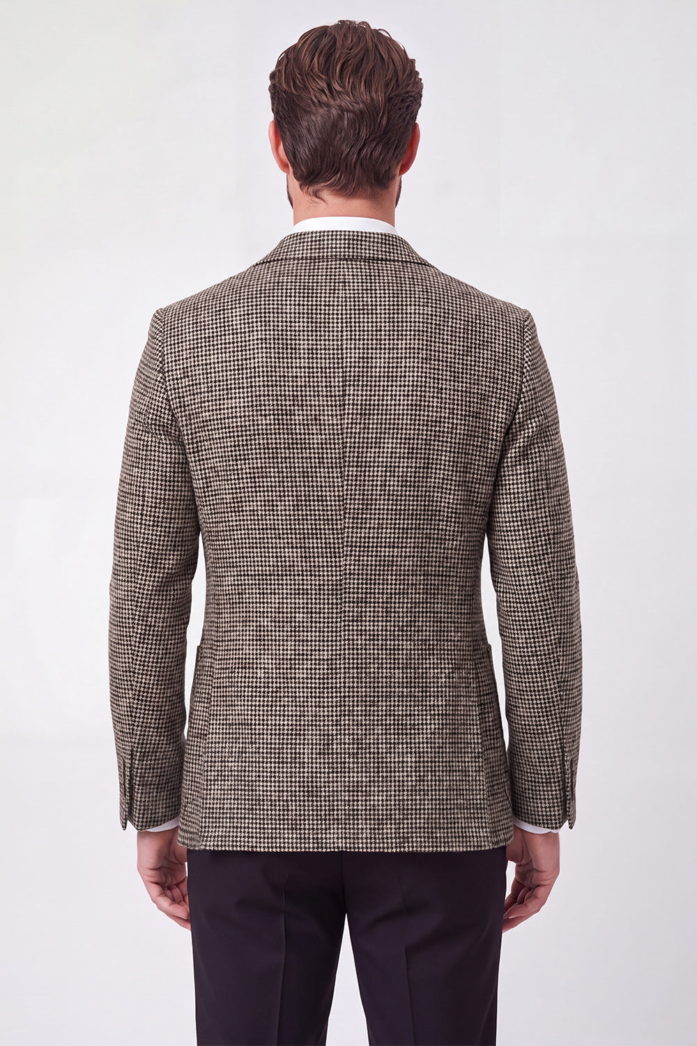 Brown Peak Lapel Double-Breasted Men's Prom Suit Jacket