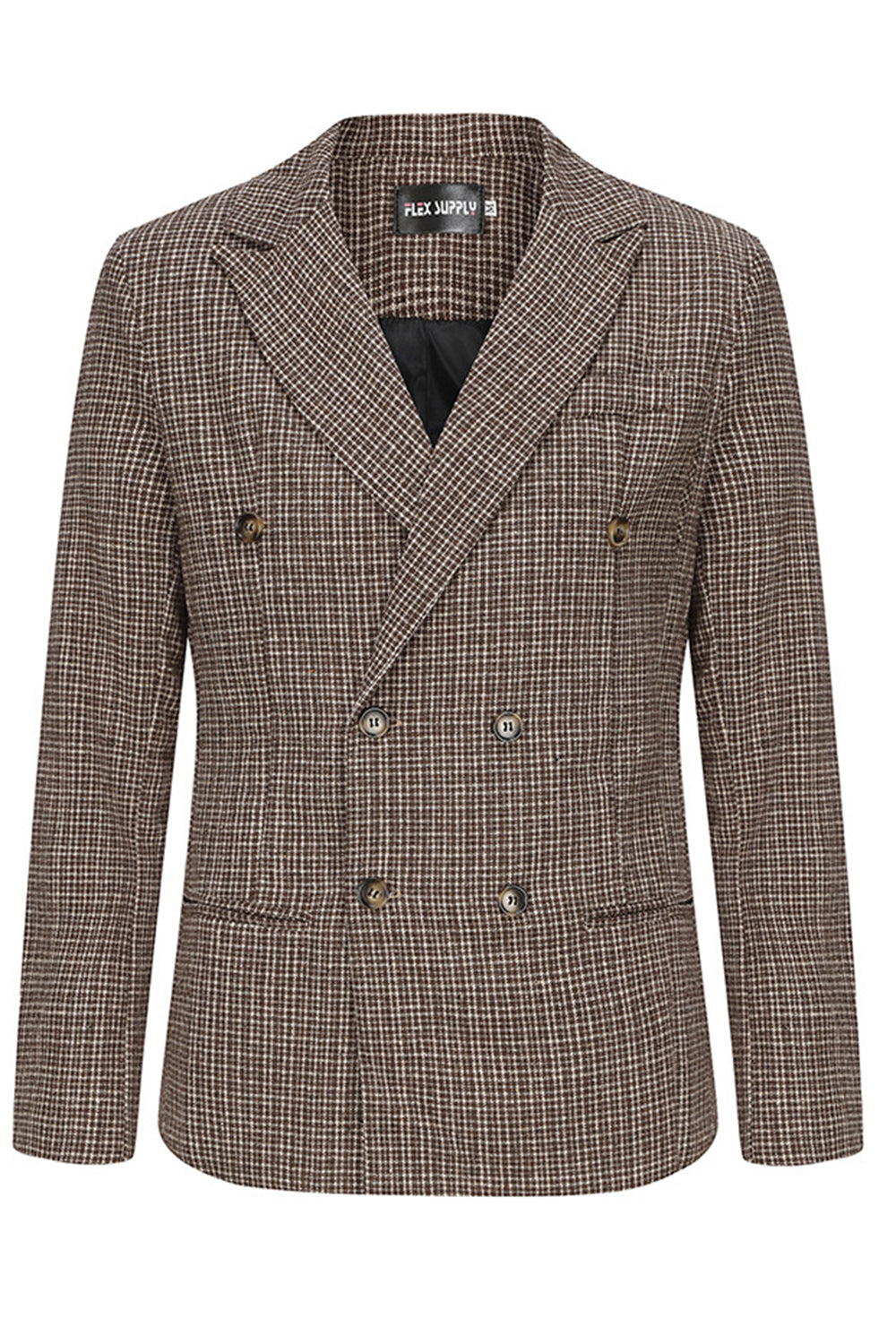Brown Peak Lapel Double-Breasted Men's Prom Suit Jacket