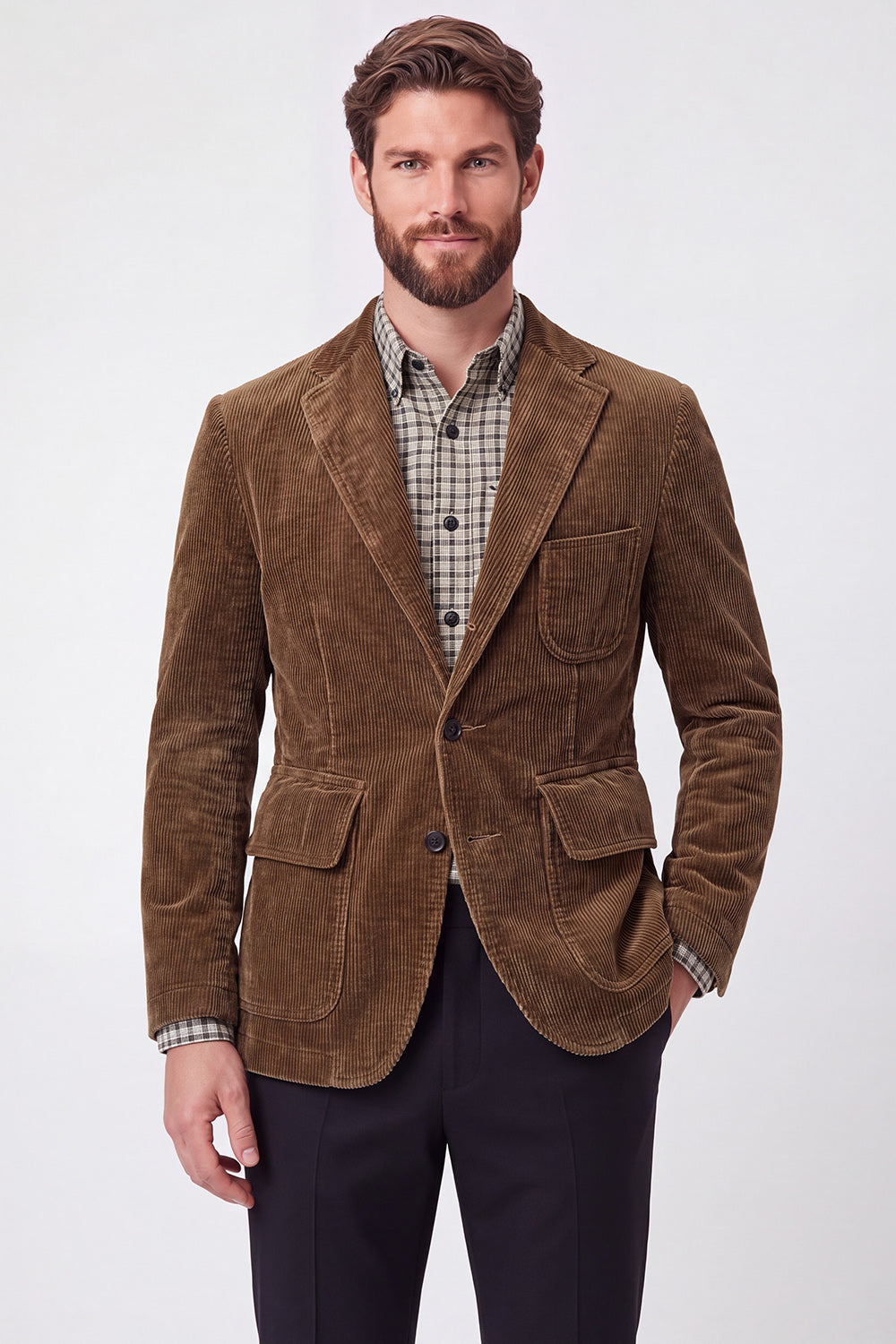 Brown Single Breasted Notch Lapel Men's Prom Blazer Jacket