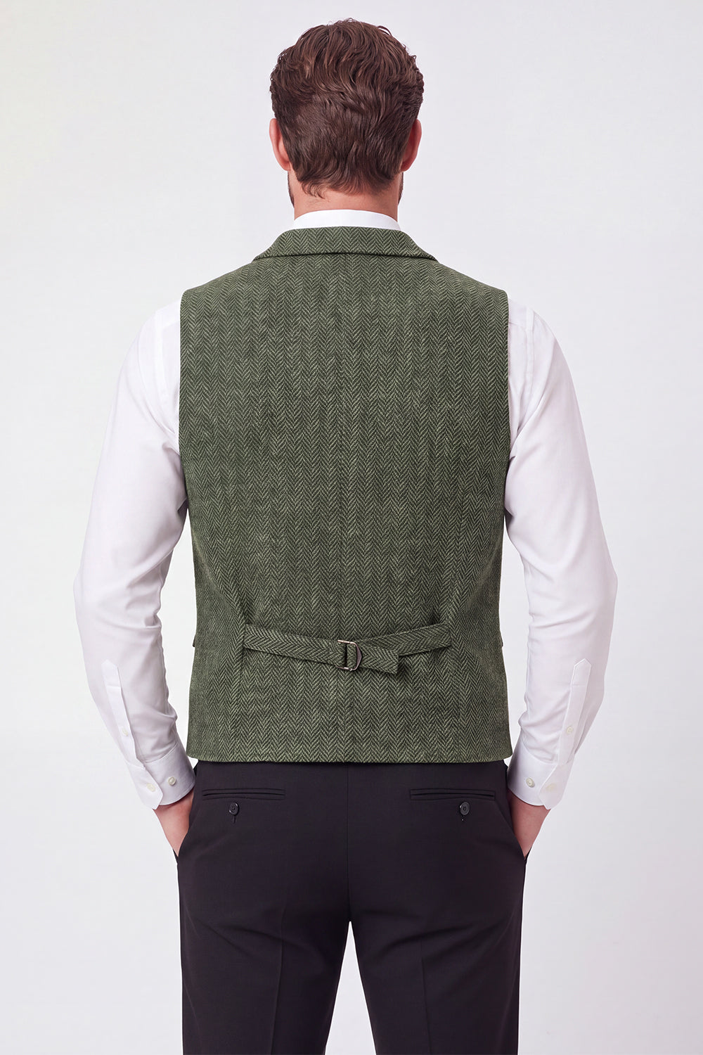 Army Green Single-Breasted Notch Lapel Men's Suit Vest