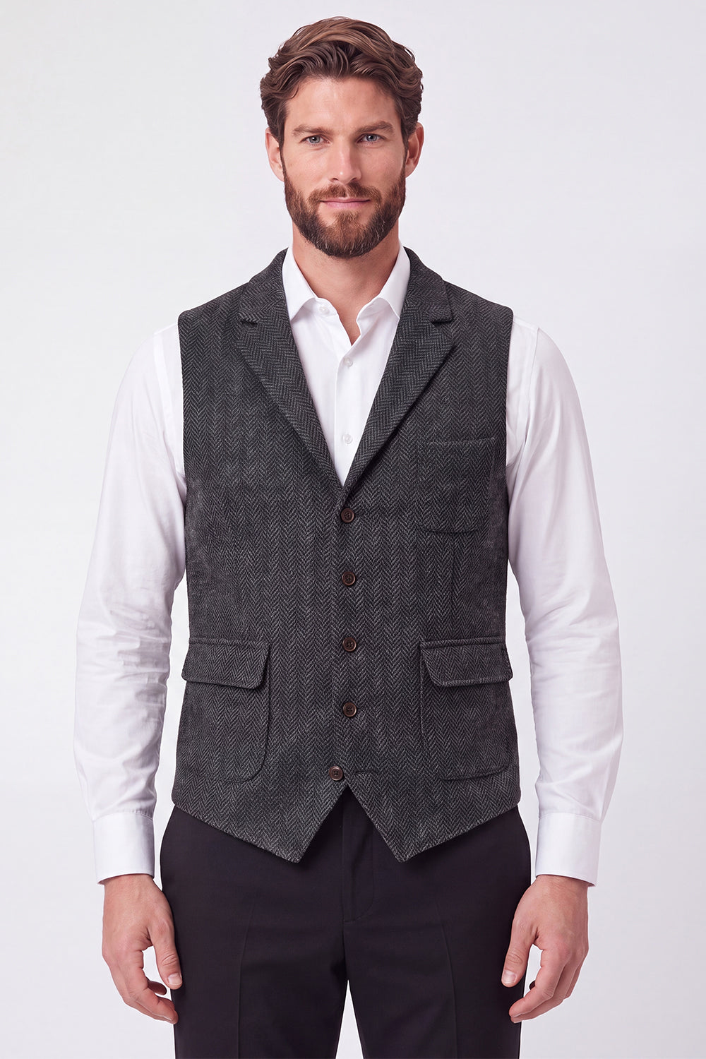 Army Green Single-Breasted Notch Lapel Men's Suit Vest