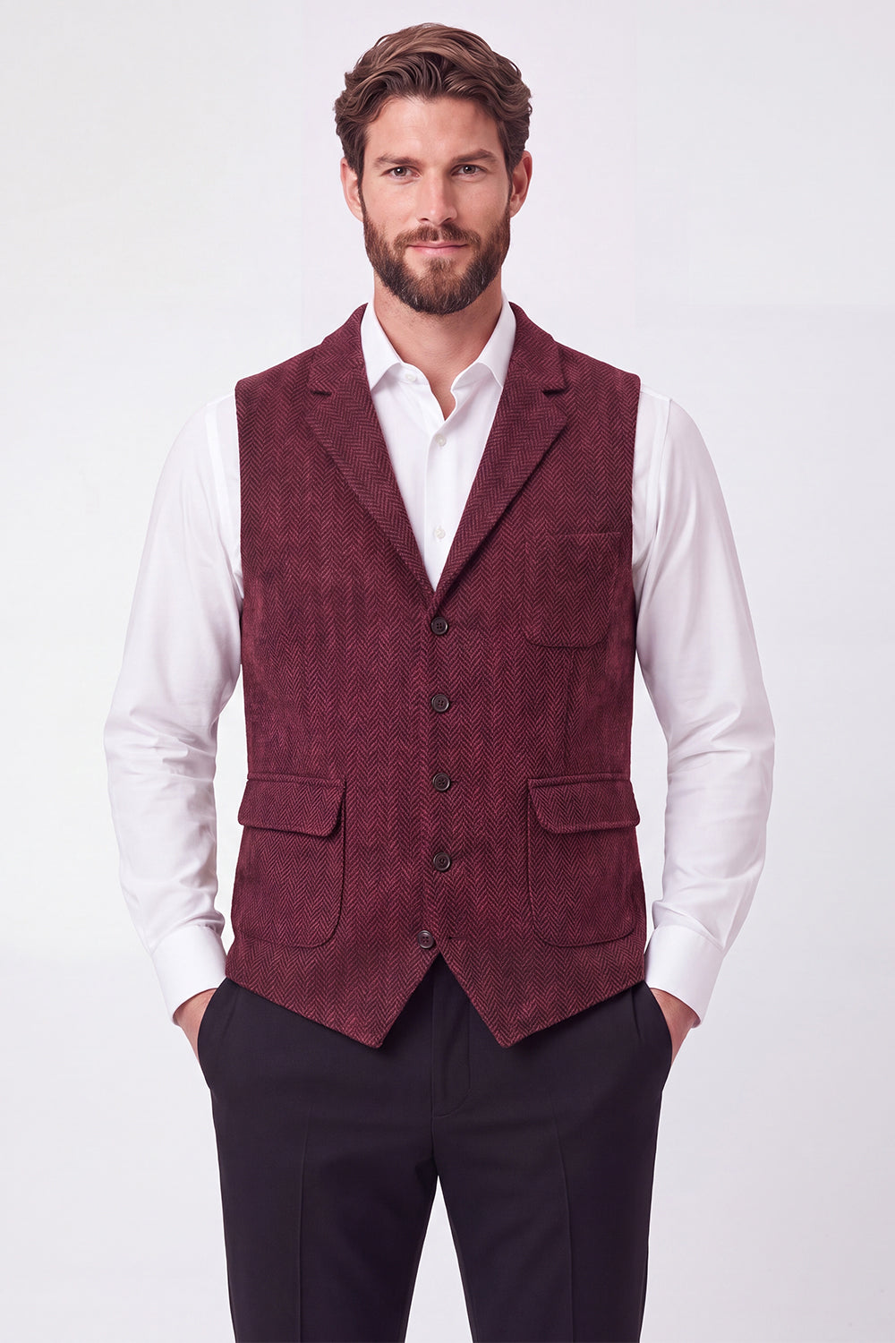 Army Green Single-Breasted Notch Lapel Men's Suit Vest