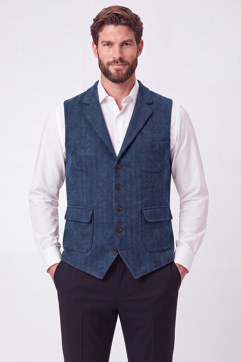 Army Green Single-Breasted Notch Lapel Men's Suit Vest