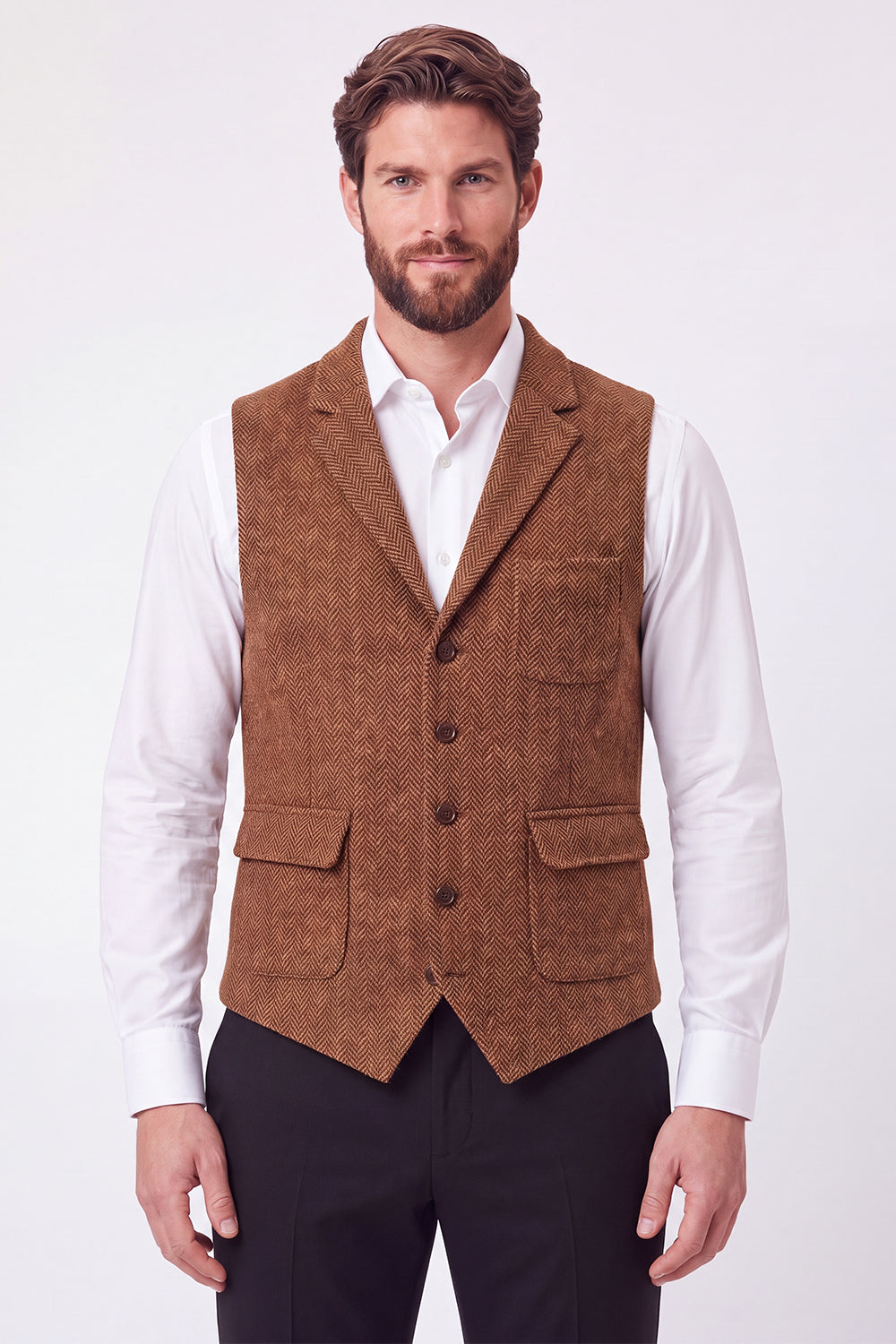 Army Green Single-Breasted Notch Lapel Men's Suit Vest