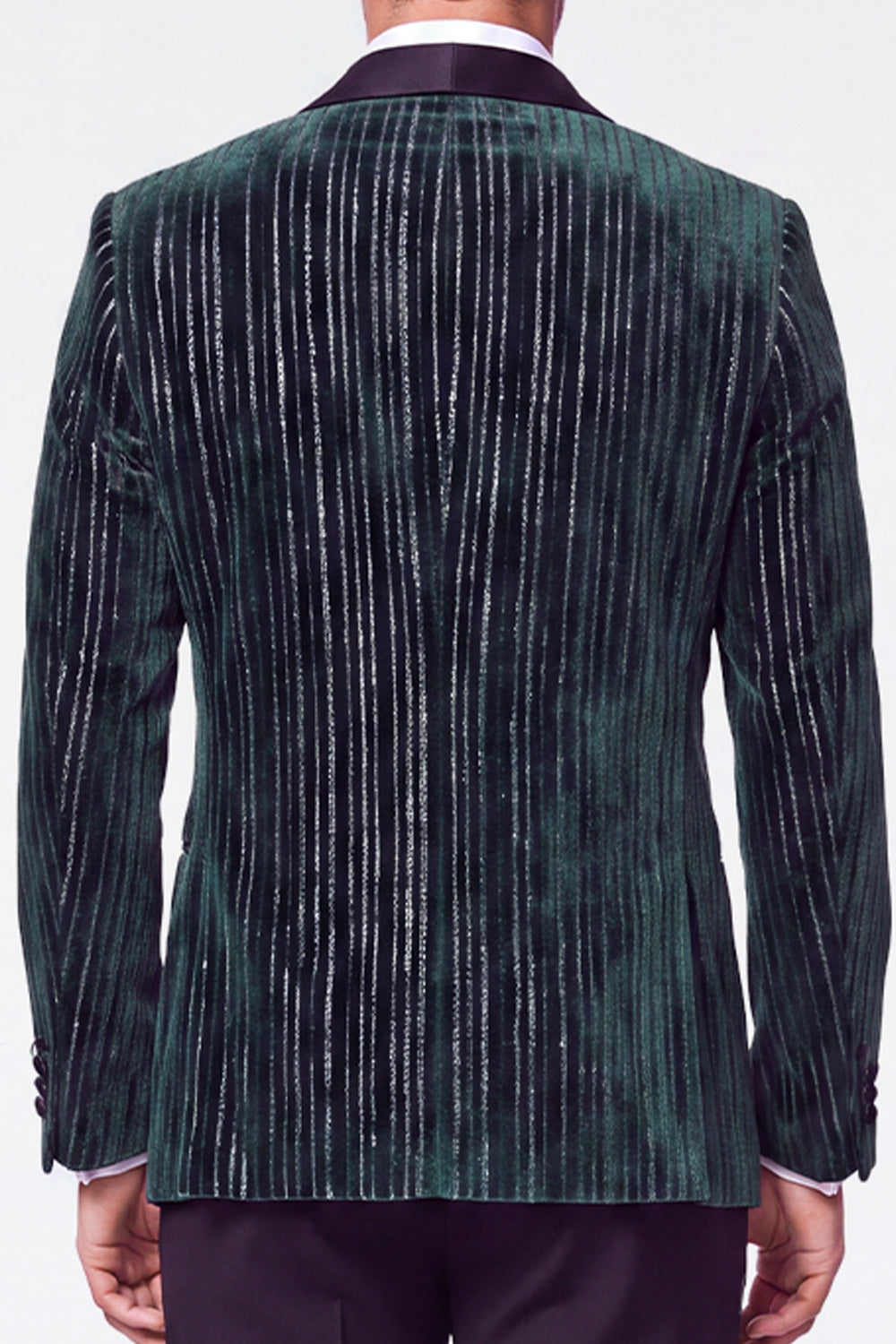 Dark Green 2 Piece Shawl Lapel Velvet Men's Suits with Sequins