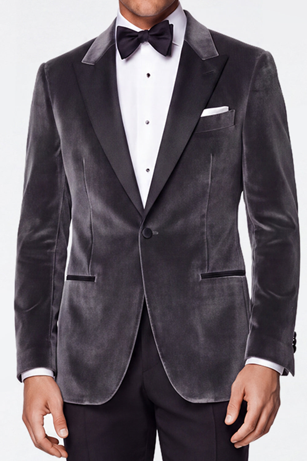 Burgundy 2 Piece Velvet Peak Lapel Single Breasted Men's Prom Suits