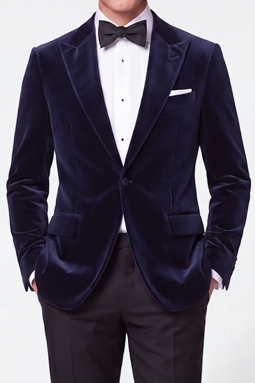 Burgundy 2 Piece Peak Lapel Single Breasted Velvet Men's Prom Suits