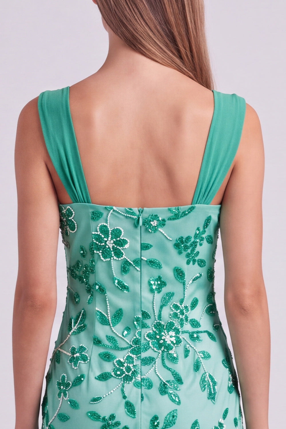 Sky Blue Beaded Ruched Floral Bodycon Short Homecoming Dress with Sequins