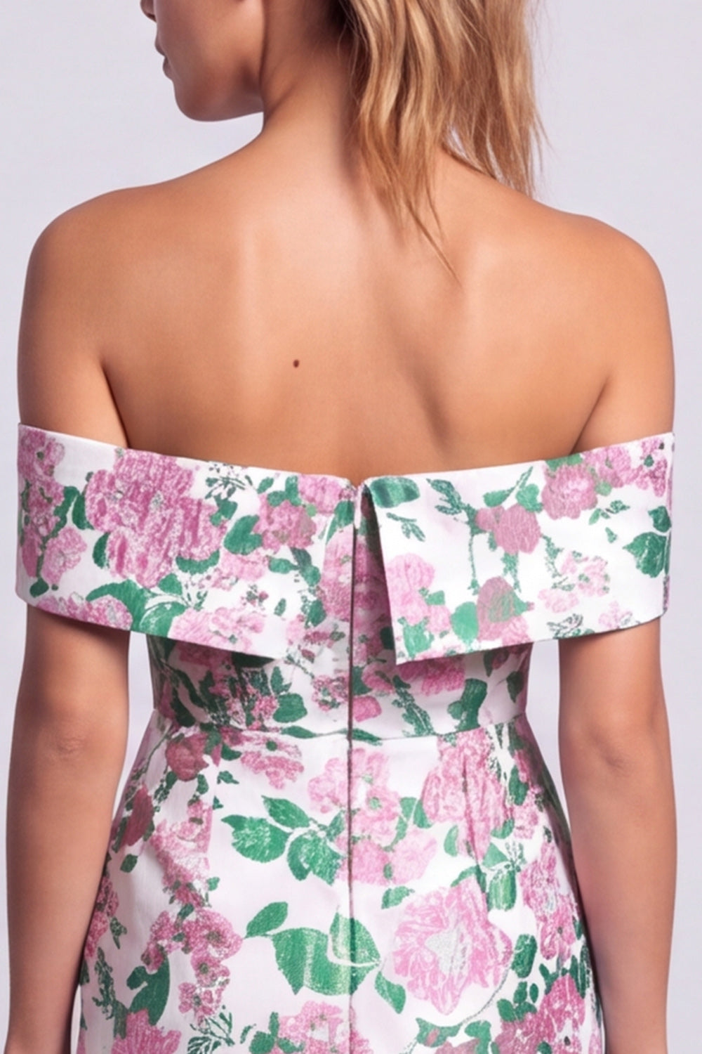 Green Strapless Floral Printed Bodycon Short Homecoming Dress
