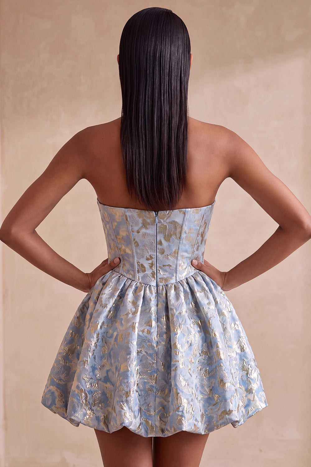 Light Blue Corset Sweetheart Short Homecoming Dress with Rhinestone