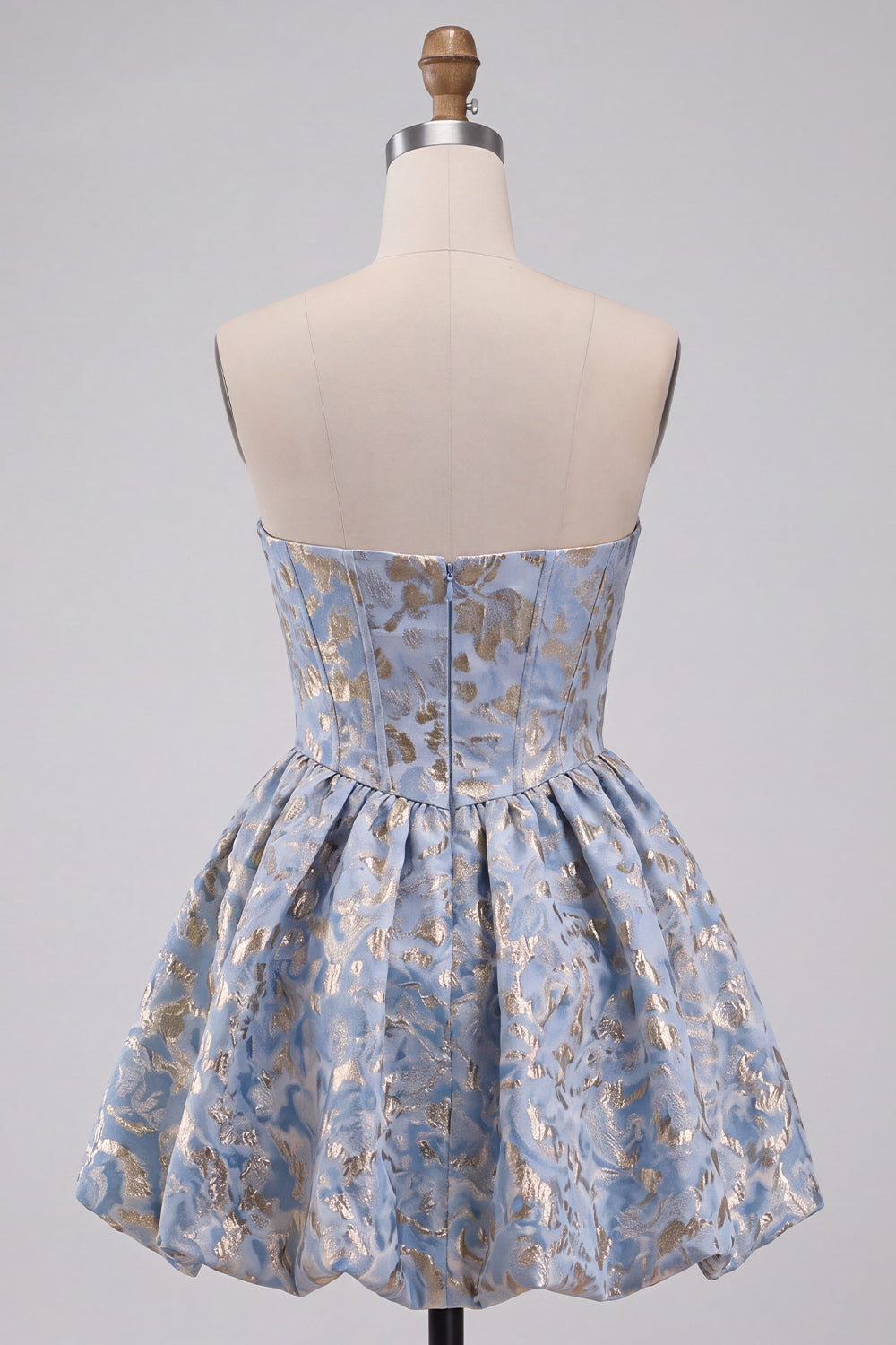 Light Blue Corset Sweetheart Short Homecoming Dress with Rhinestone