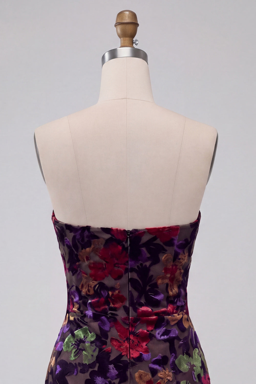 Black Strapless Floral Print Bodycon Mini Homecoming Dress with Fringe