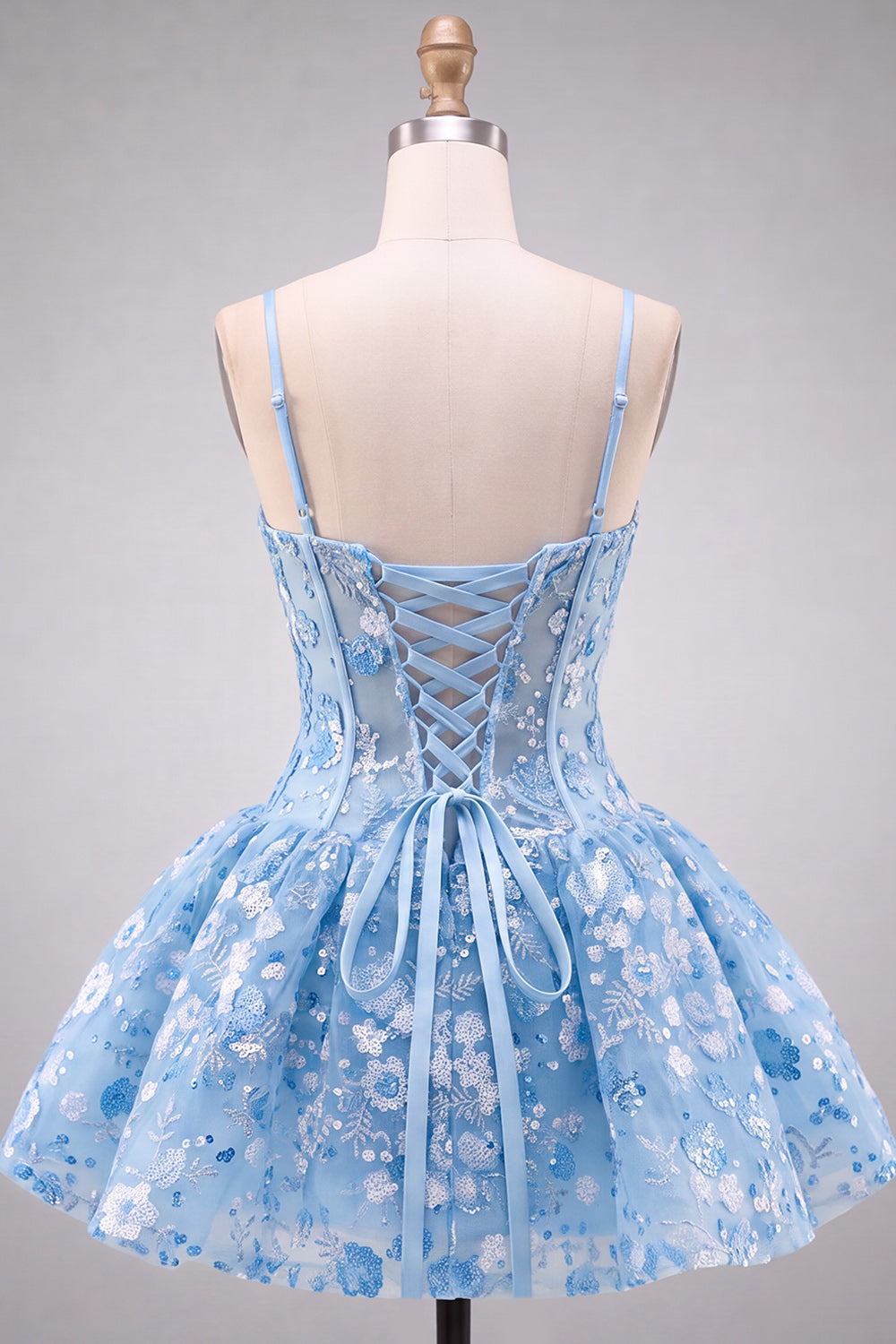 Apricot Corset Sweetheart Floral Short Homecoming Dress