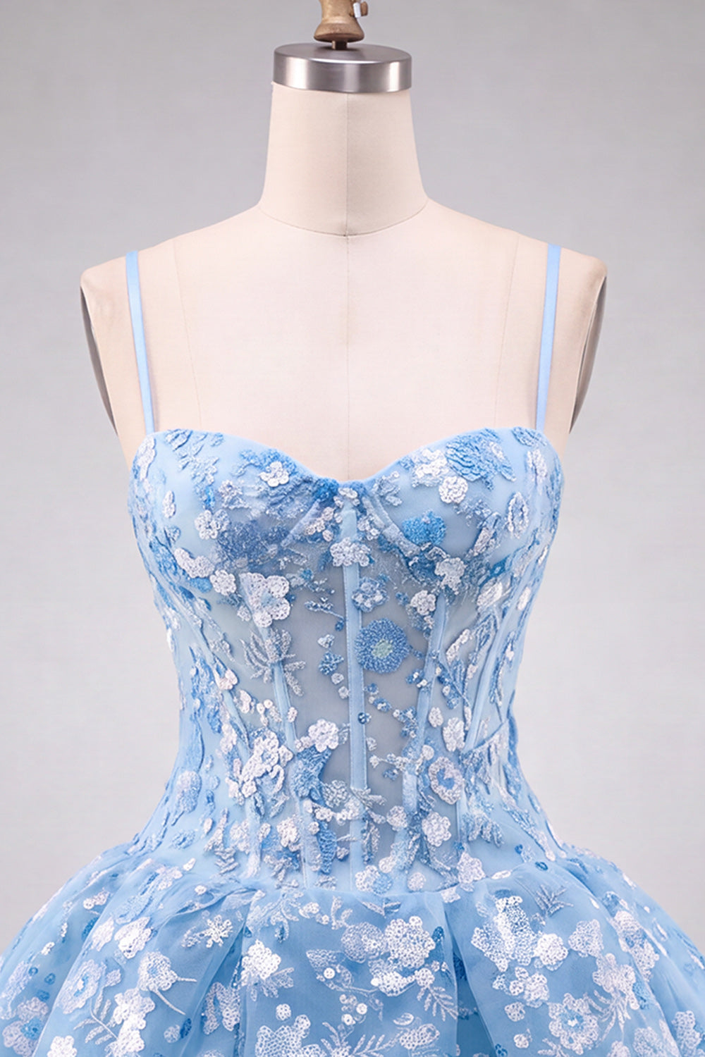 Apricot Corset Sweetheart Floral Short Homecoming Dress