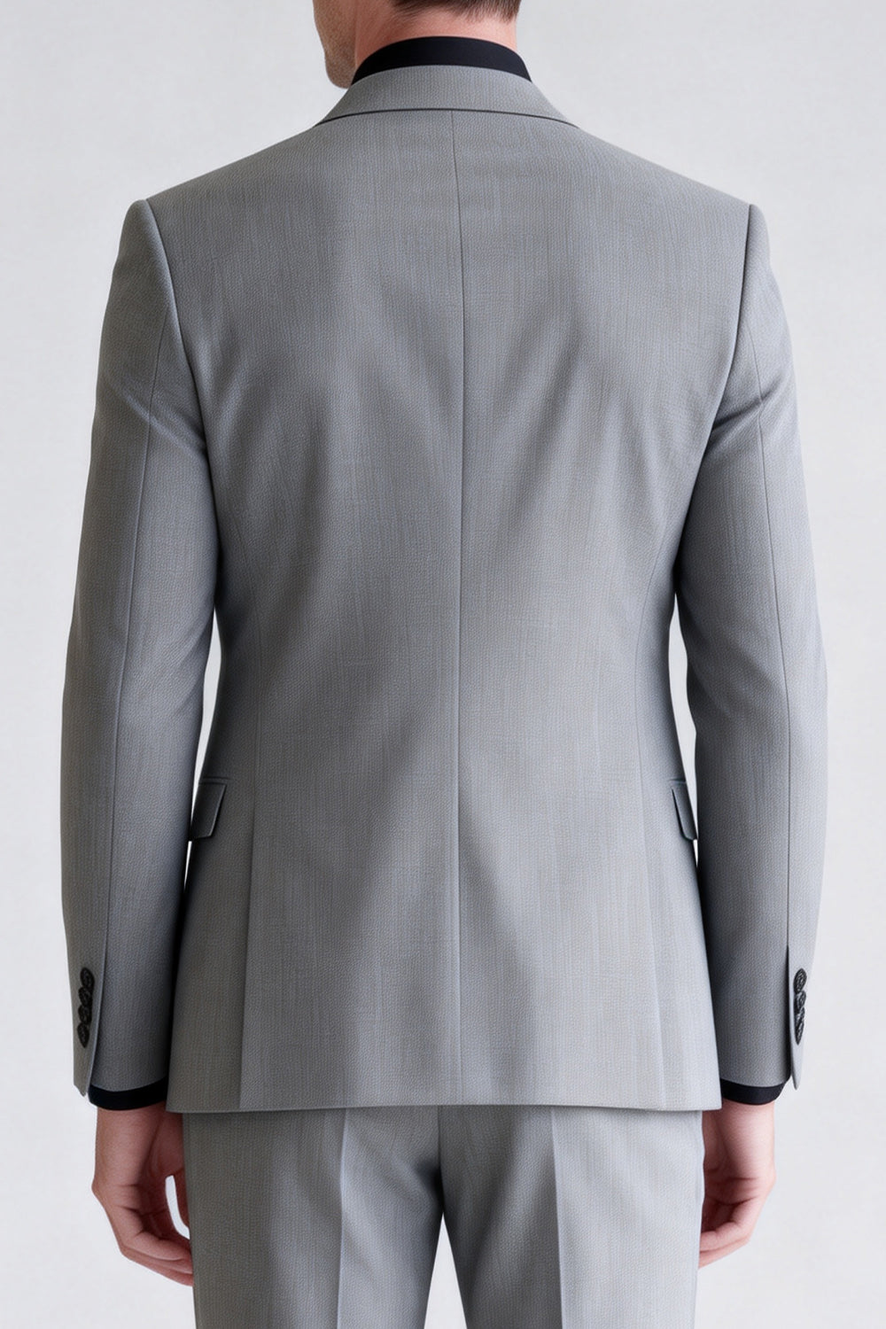 Trajes de fiesta para hombre de doble botonadura con solapa de pico de 2 piezas gris