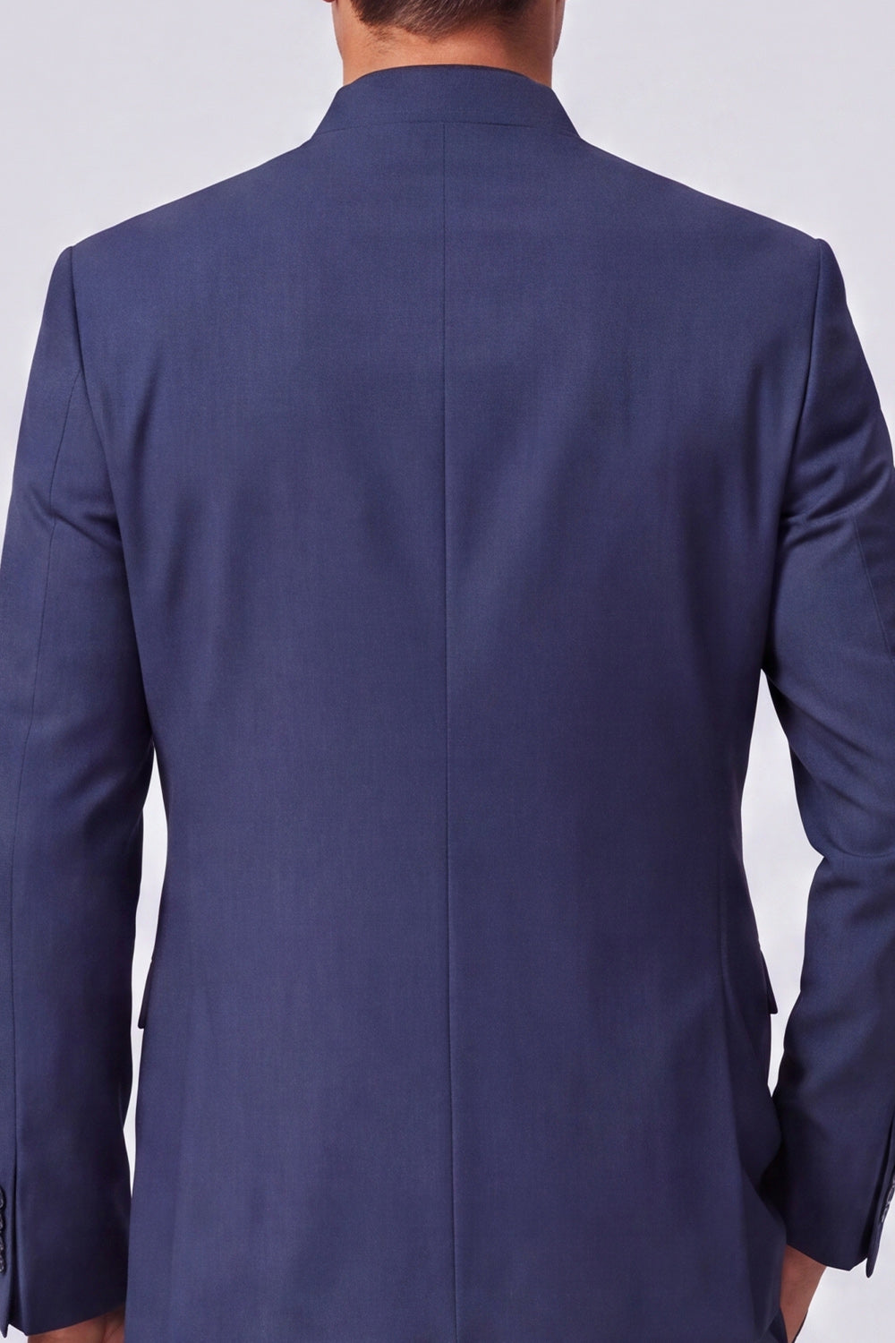 Costume de bal deux pièces bleu marine à col mandarin et broderies pour homme