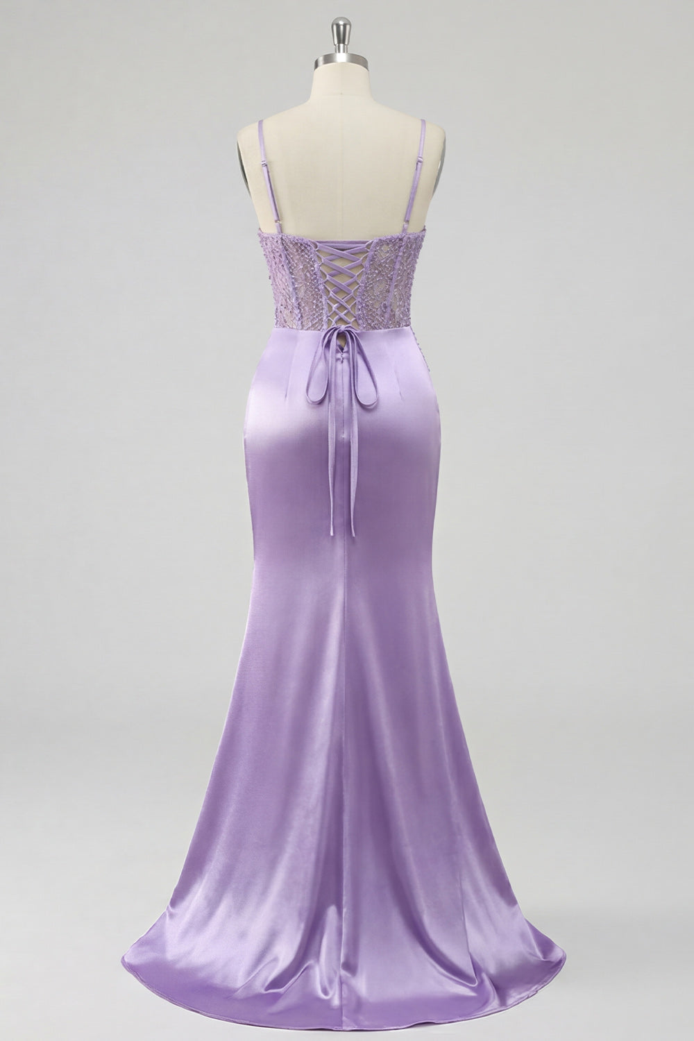 Purple Floral Corset Mermaid Long Prom Dress