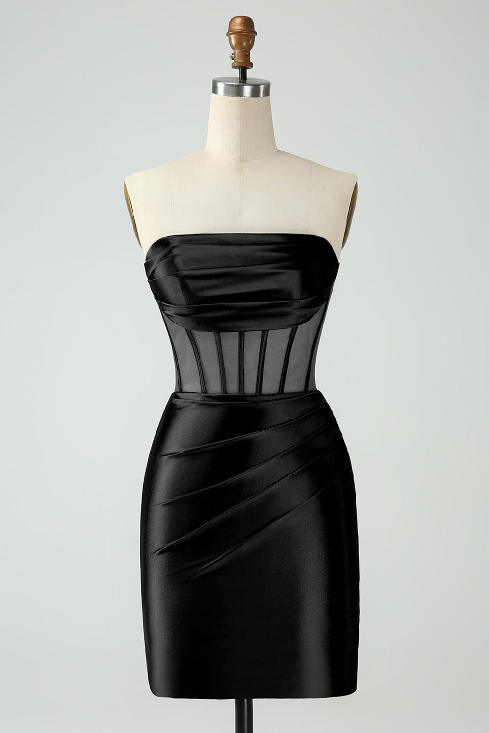 Robe courte de soirée vert foncé bustier moulante corset