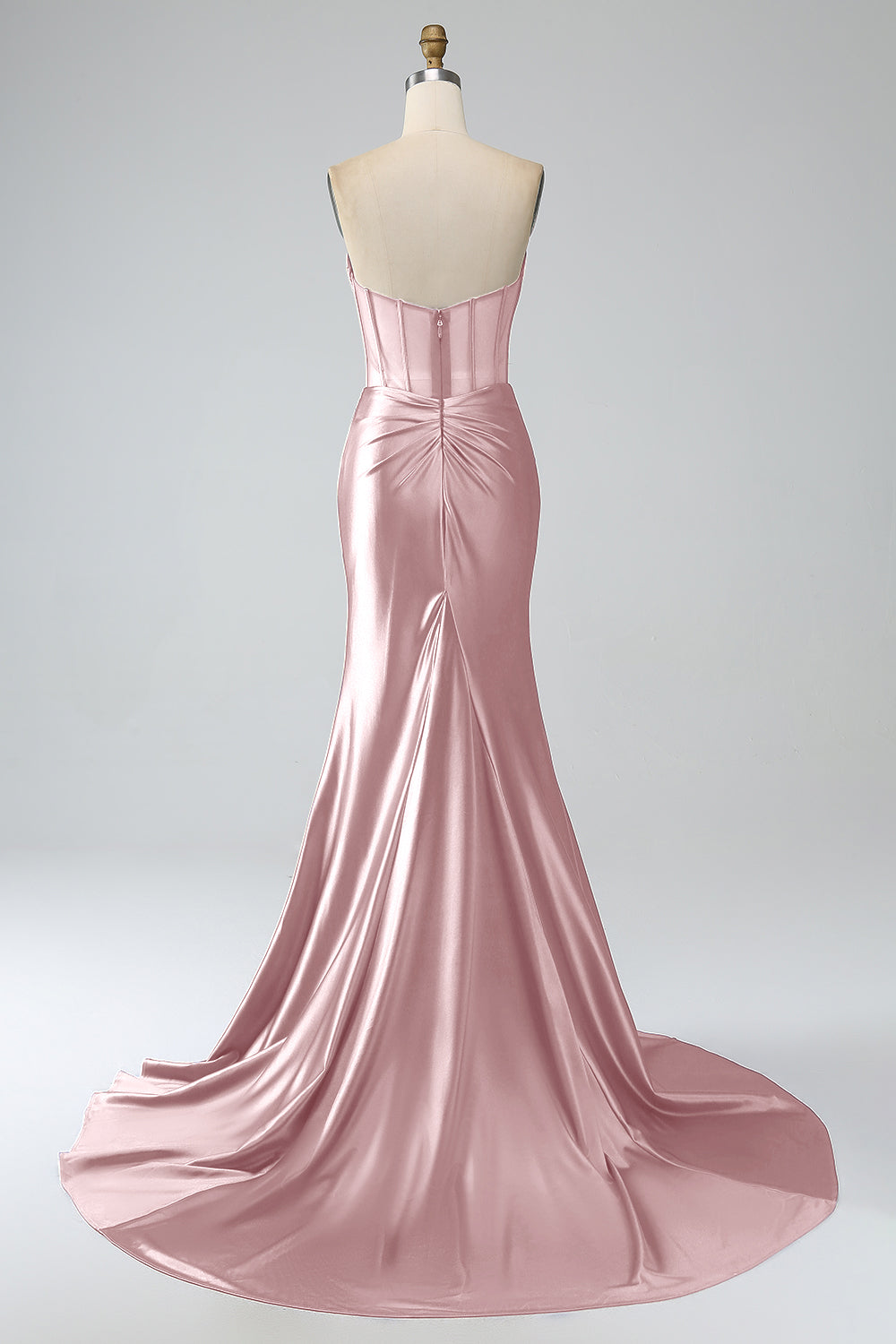 Robe de bal longue bustier sirène bleu roi avec fente