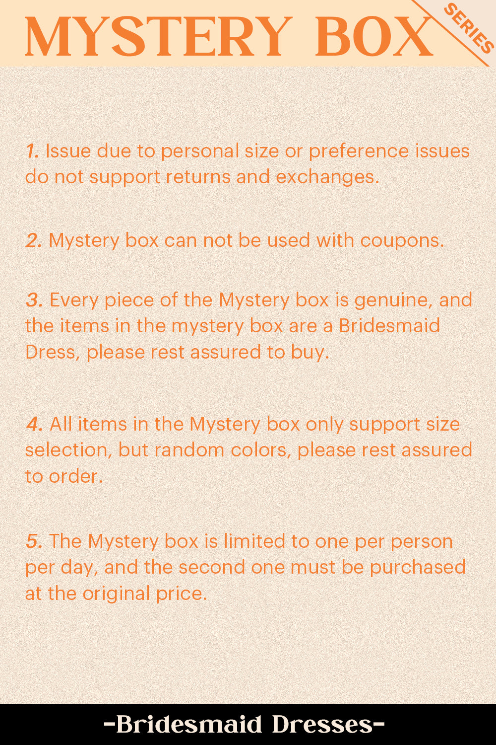 VERANOMUSE MYSTERY BOX of 1Pc Bridesmaid Dress