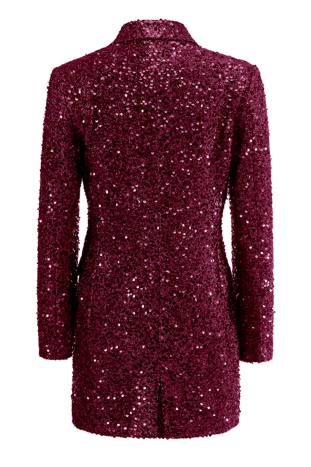 Blazer long à encoche étincelant fuchsia pour femme