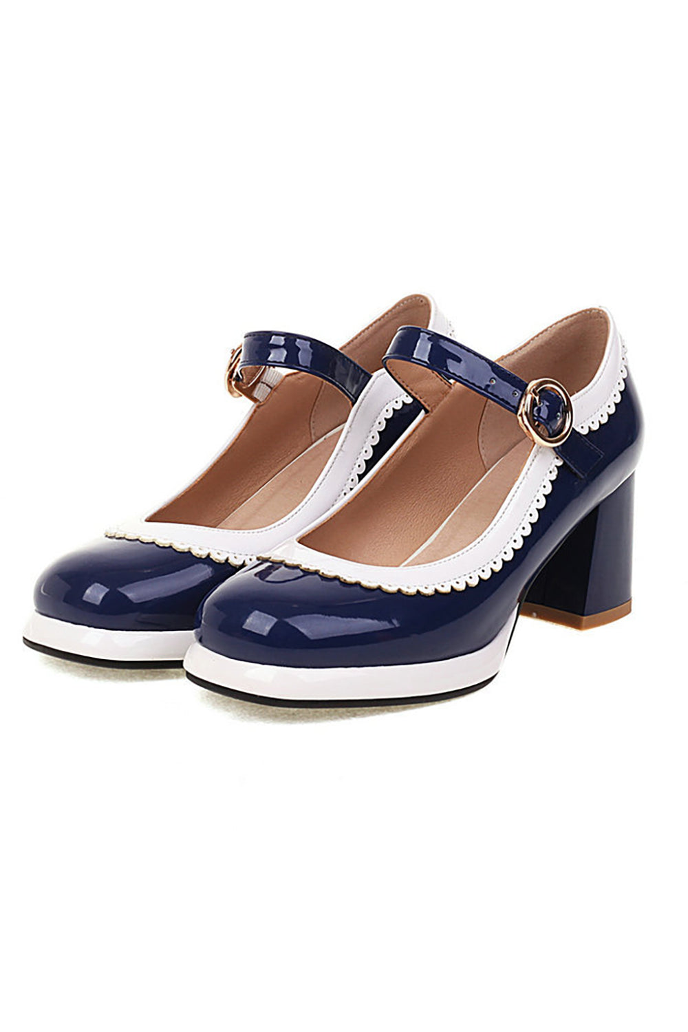 Chaussures noires à bout rond avec bride ajustable