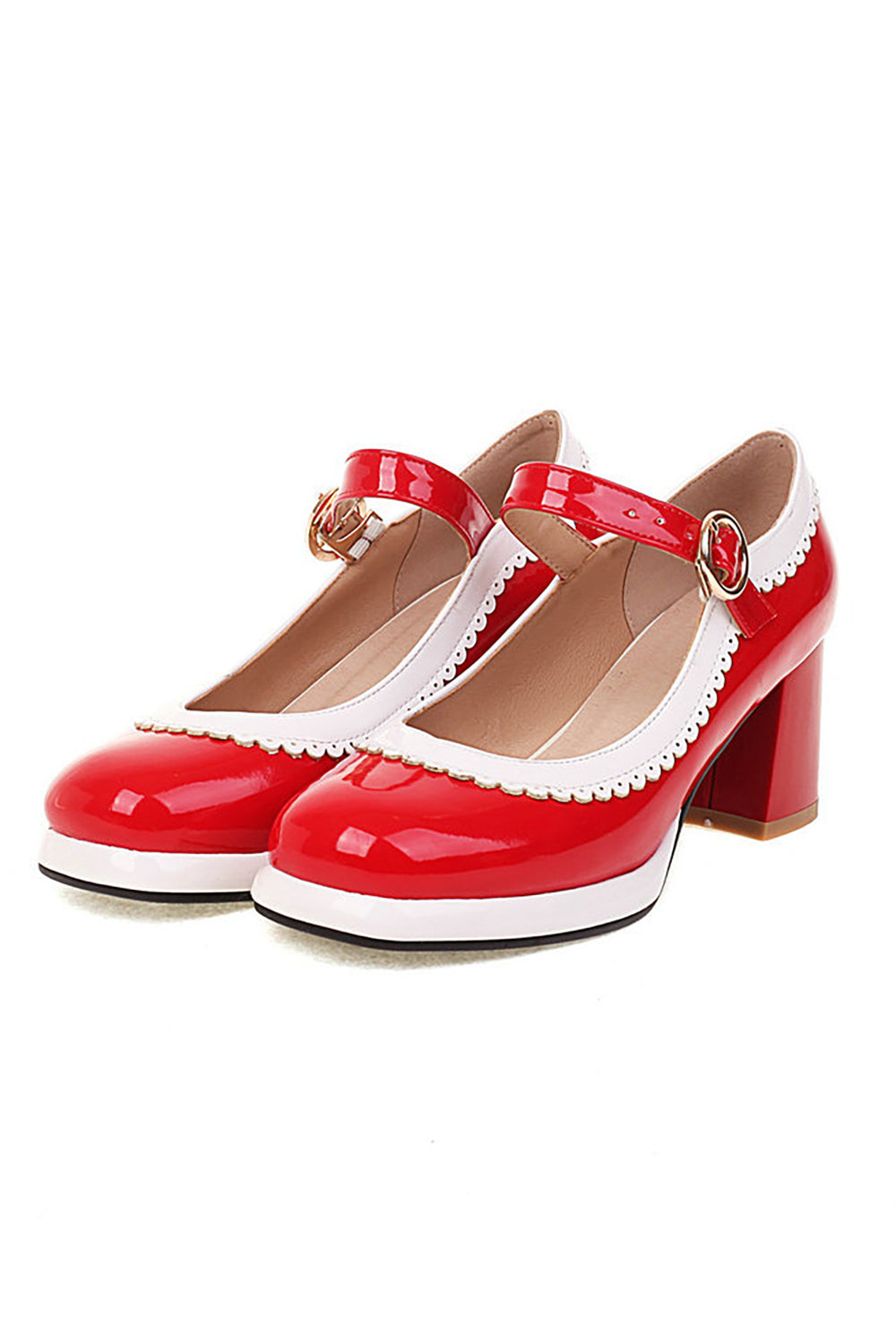 Chaussures noires à bout rond avec bride ajustable