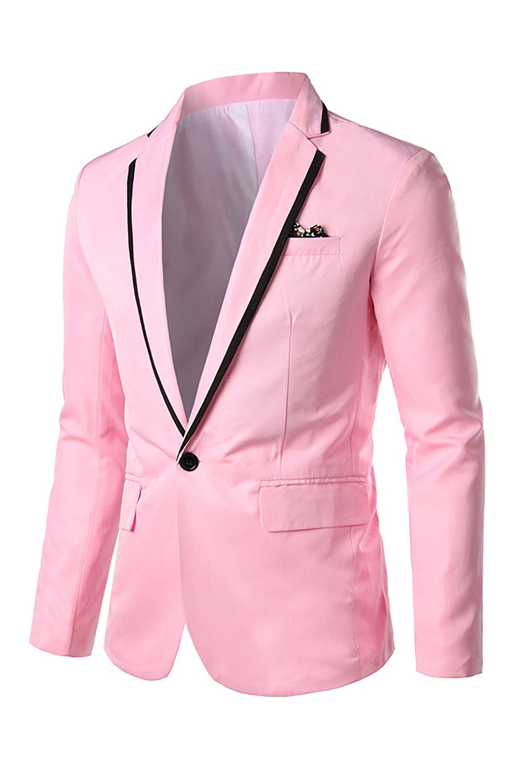 Blazer de bal homme rose à revers crantés