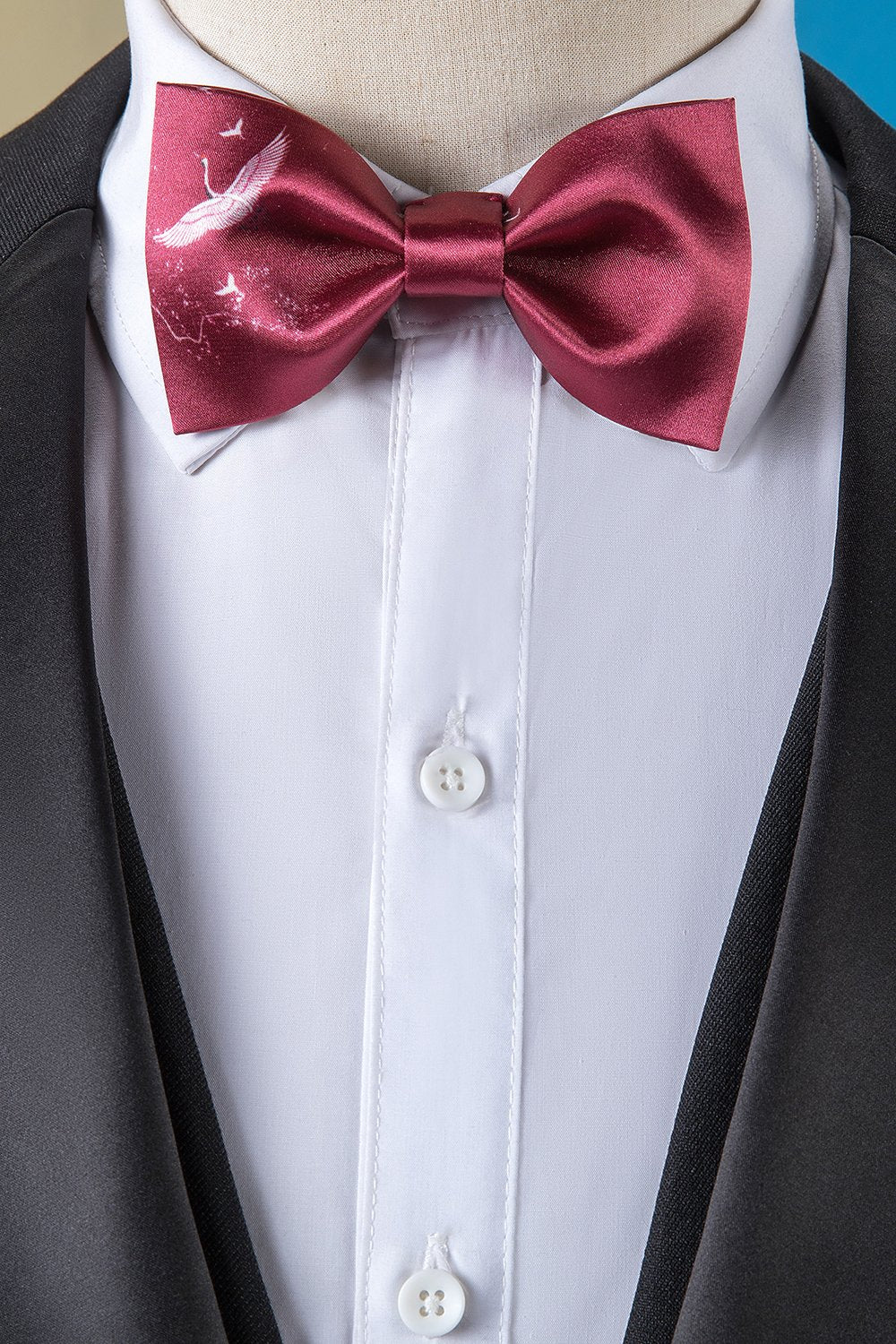 Costume de smoking 3 pièces noir pour homme à revers crantés