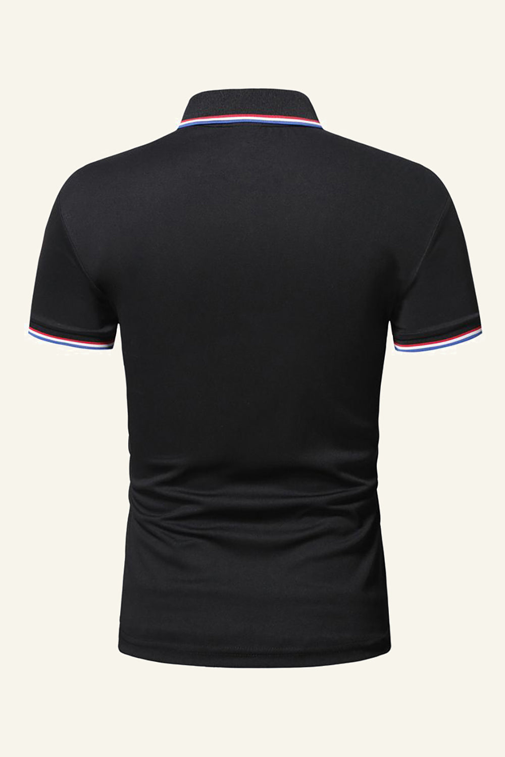 Polo décontracté en coton noir à manches courtes pour homme