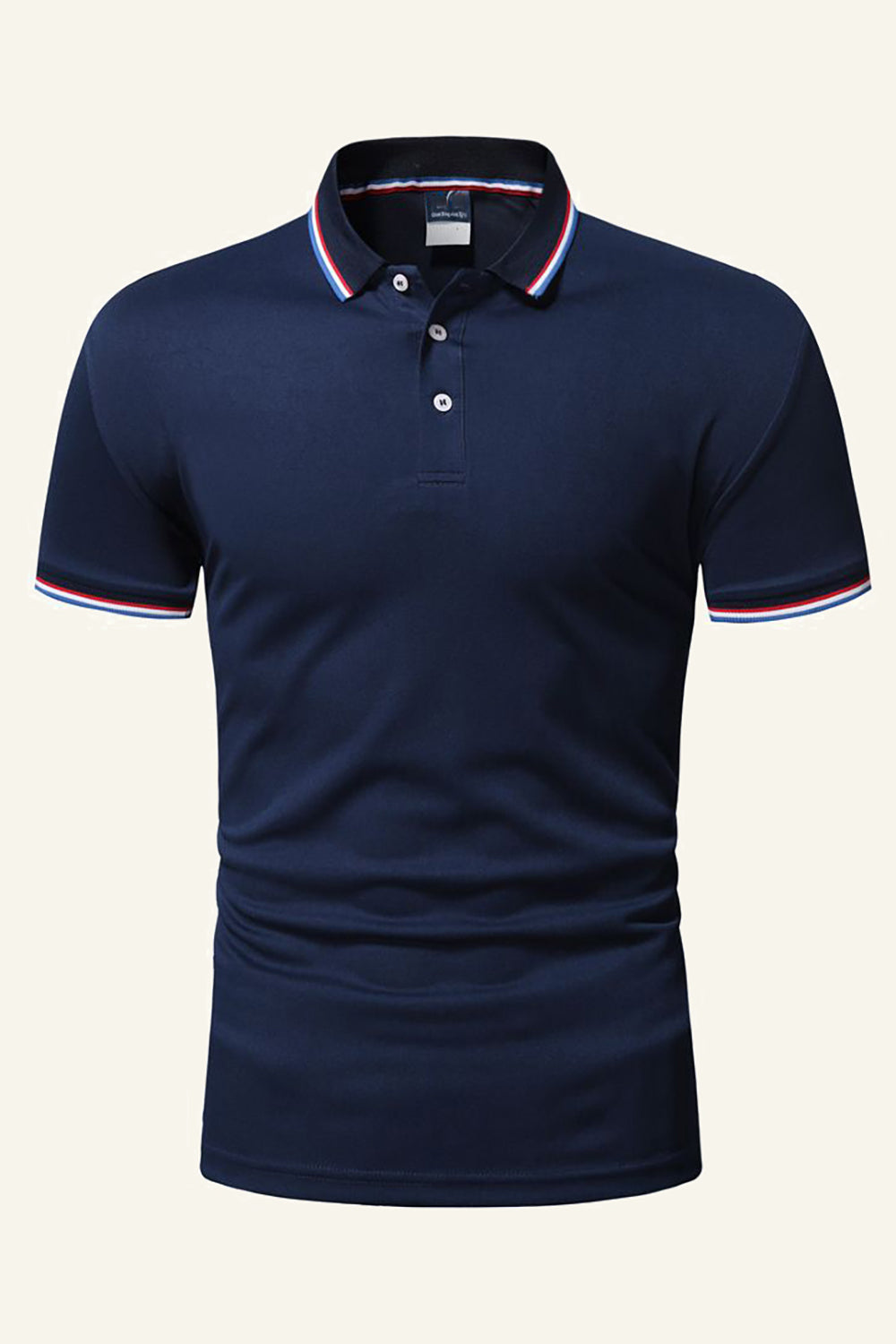 Polo décontracté en coton noir à manches courtes pour homme