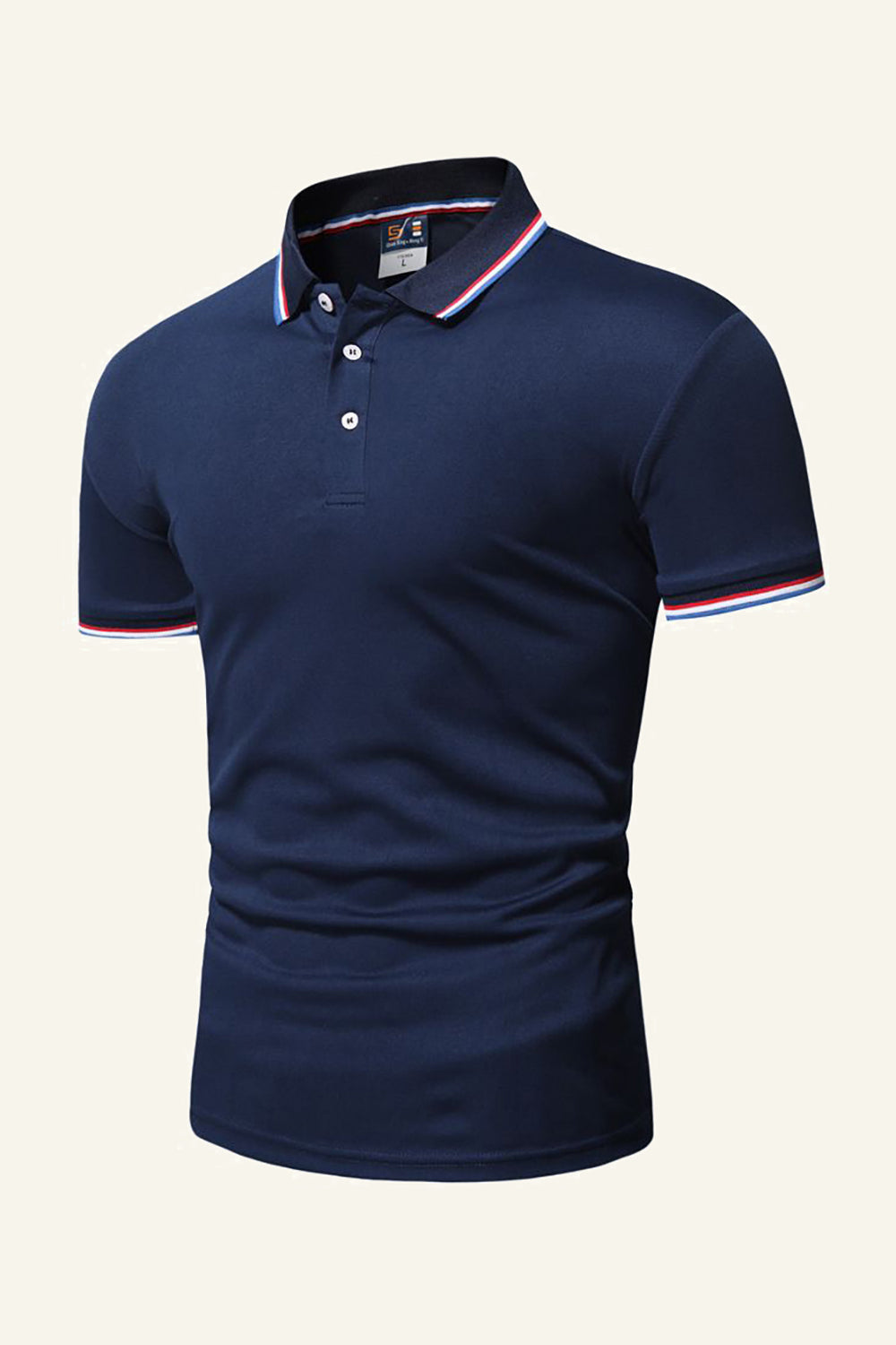 Polo décontracté en coton noir à manches courtes pour homme