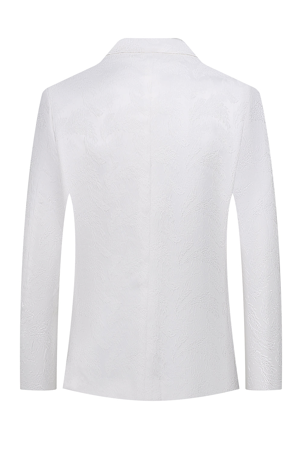 Costumes blancs jacquard à double boutonnage pour homme, 2 pièces