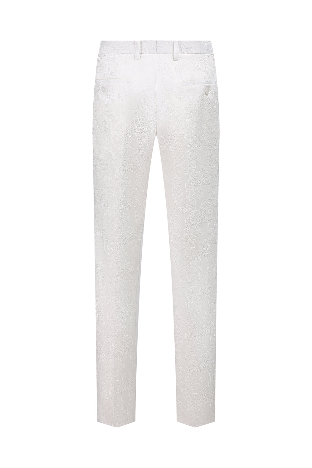 Costumes blancs jacquard à double boutonnage pour homme, 2 pièces