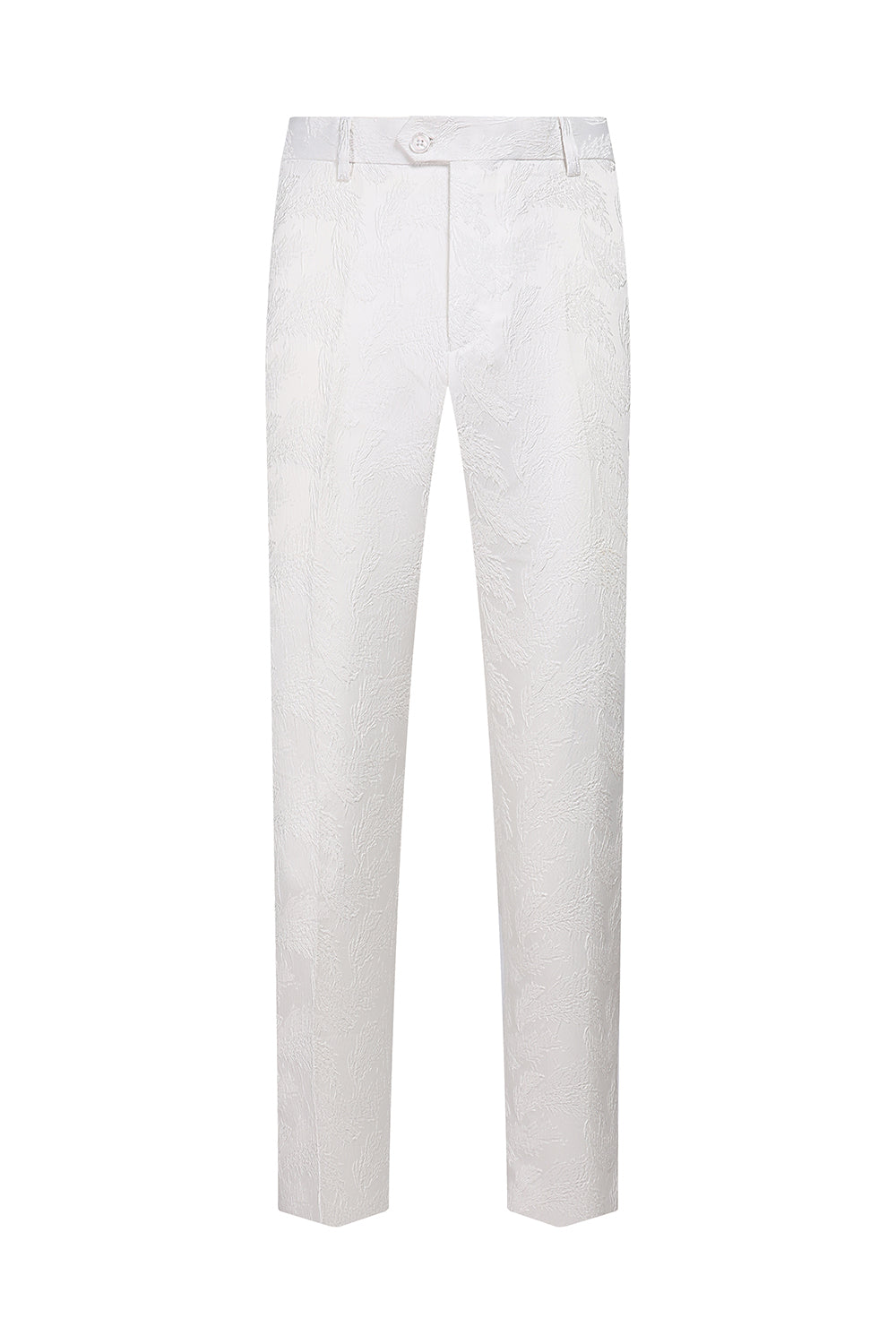 Costumes blancs jacquard à double boutonnage pour homme, 2 pièces