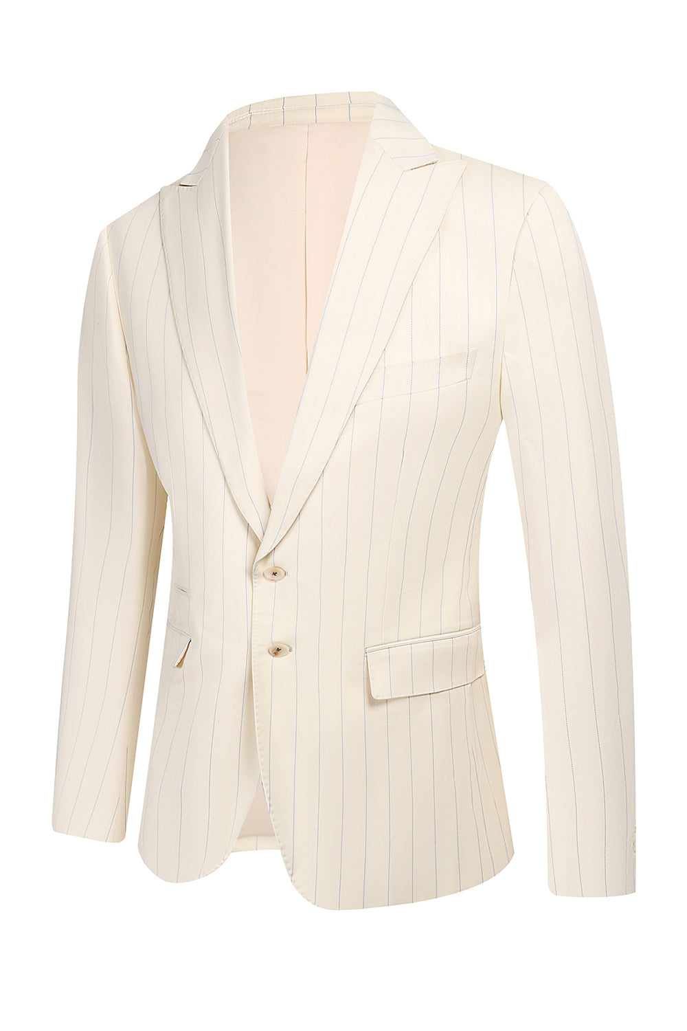 Costumes de bal pour homme 3 pièces rayés blancs