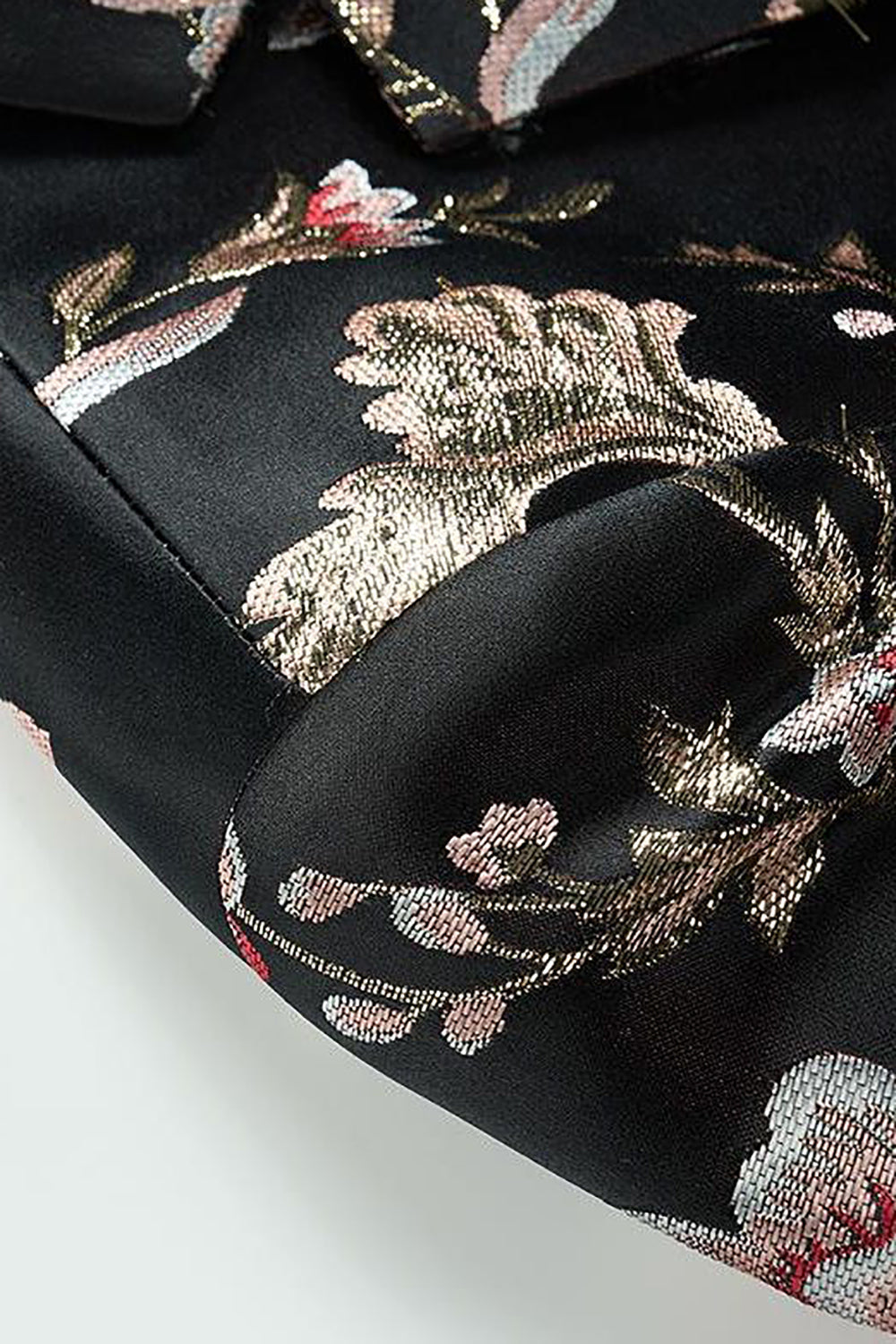 Blazer homme jacquard fleur noire revers crantés