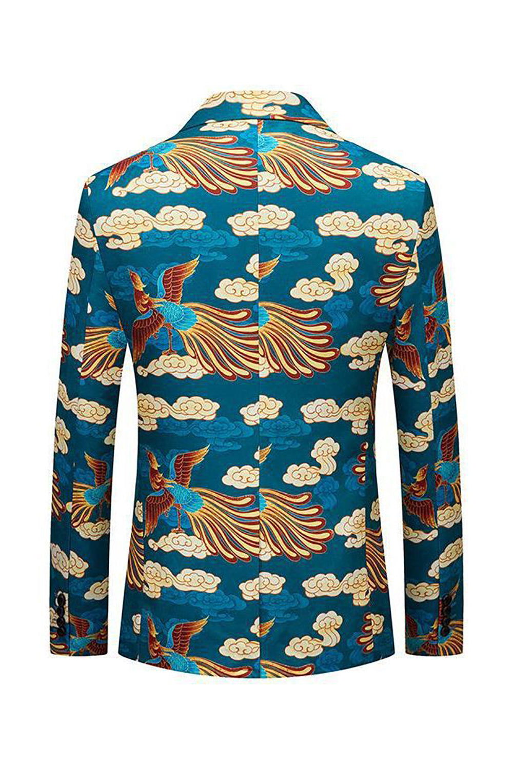 Blazer homme à revers crantés en jacquard Grue Bleue