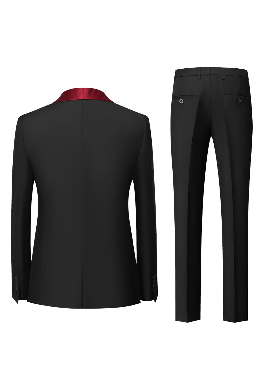Costumes de bal pour homme 3 pièces avec revers châle bleu roi